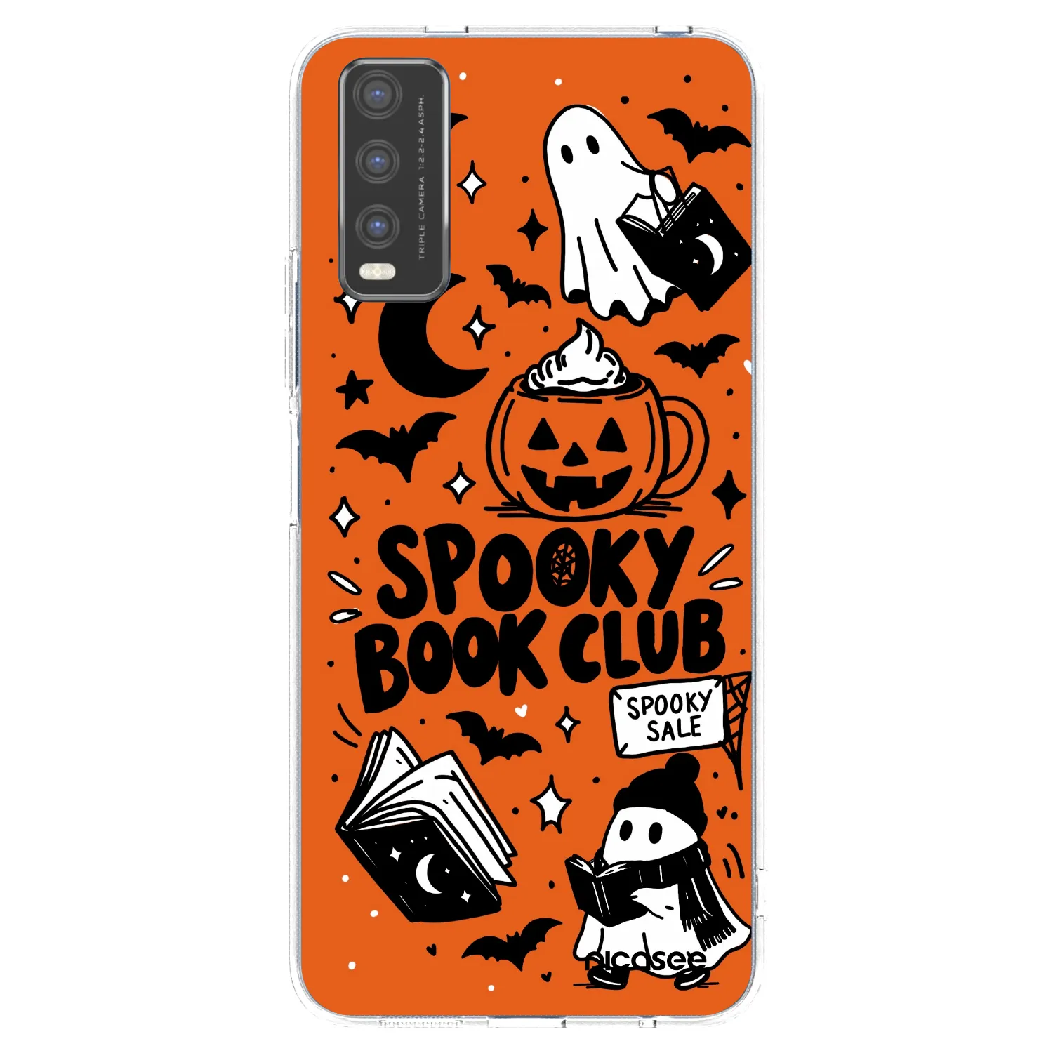 Picasee átlátszó szilikon tok az alábbi mobiltelefonokra Vivo Y20s - Spooky book club