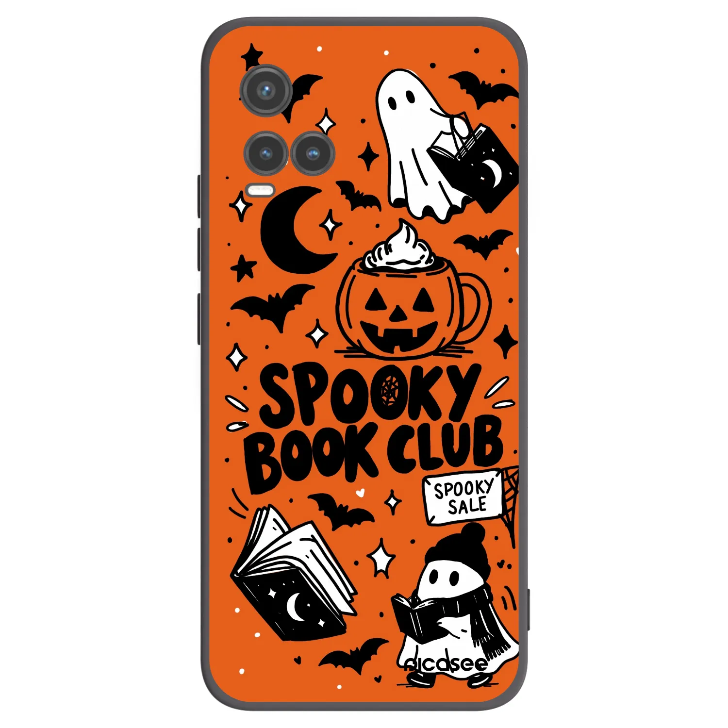 Picasee fekete szilikon tok az alábbi mobiltelefonokra Vivo Y33s - Spooky book club