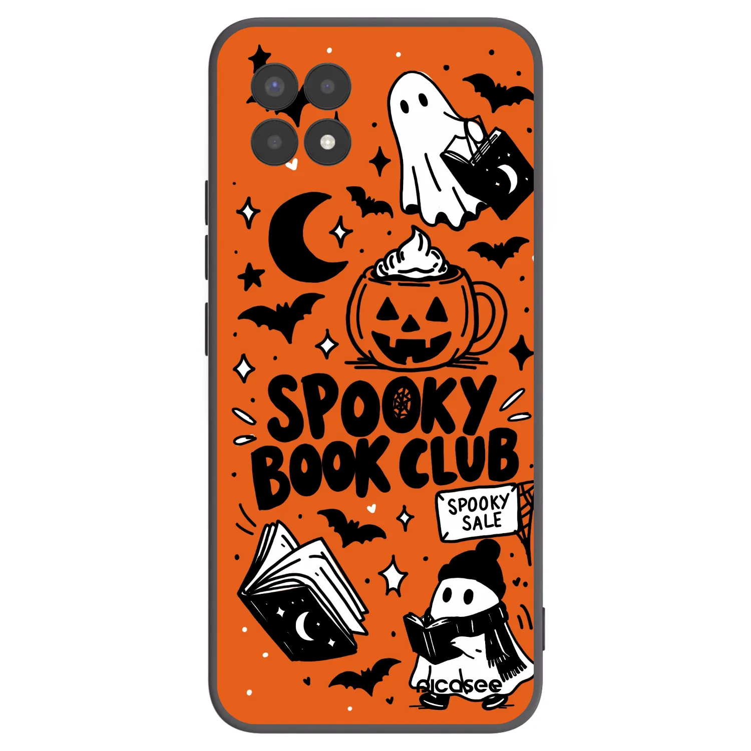 Picasee fekete szilikon tok az alábbi mobiltelefonokra Realme 8i - Spooky book club