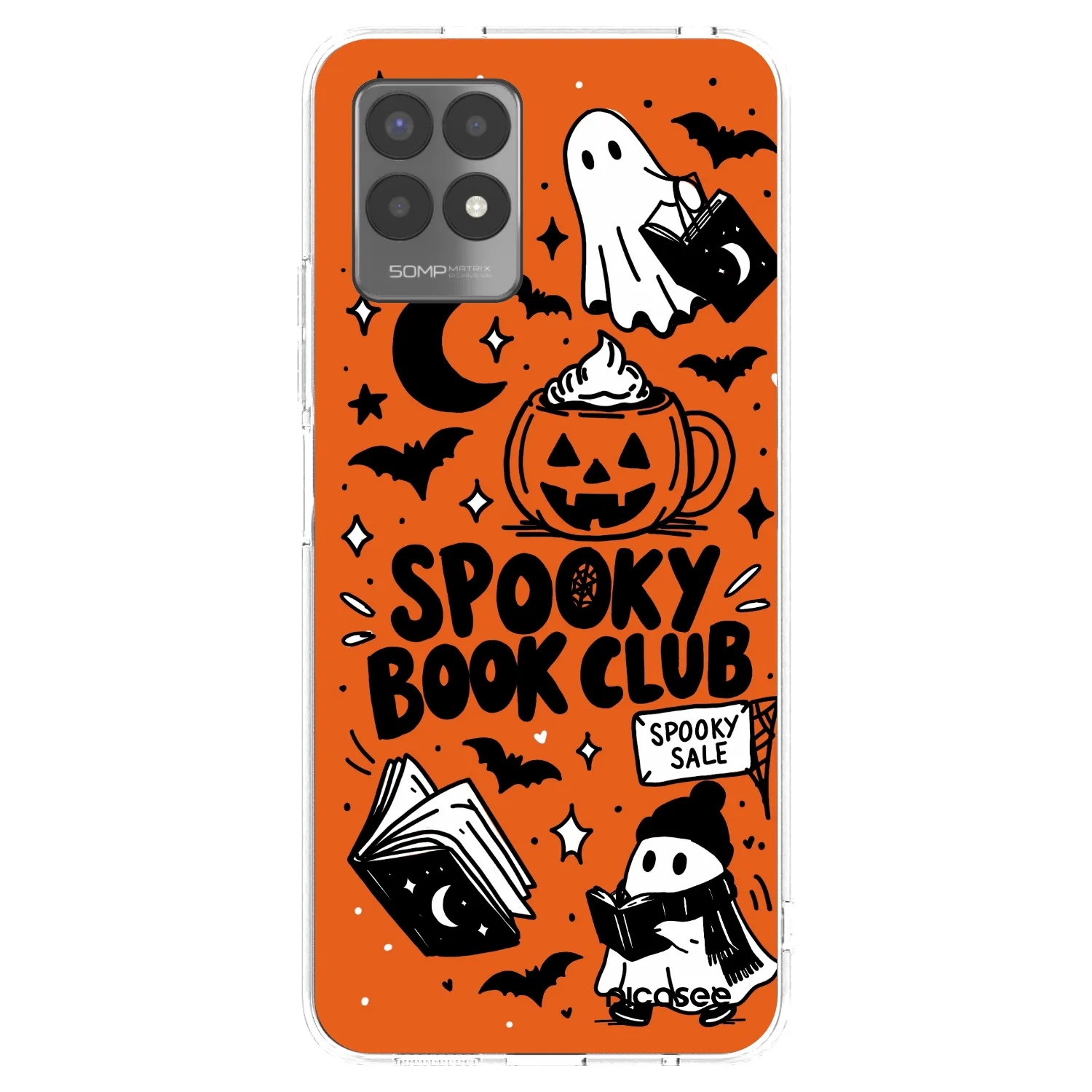 Picasee átlátszó szilikon tok az alábbi mobiltelefonokra Realme 8i - Spooky book club