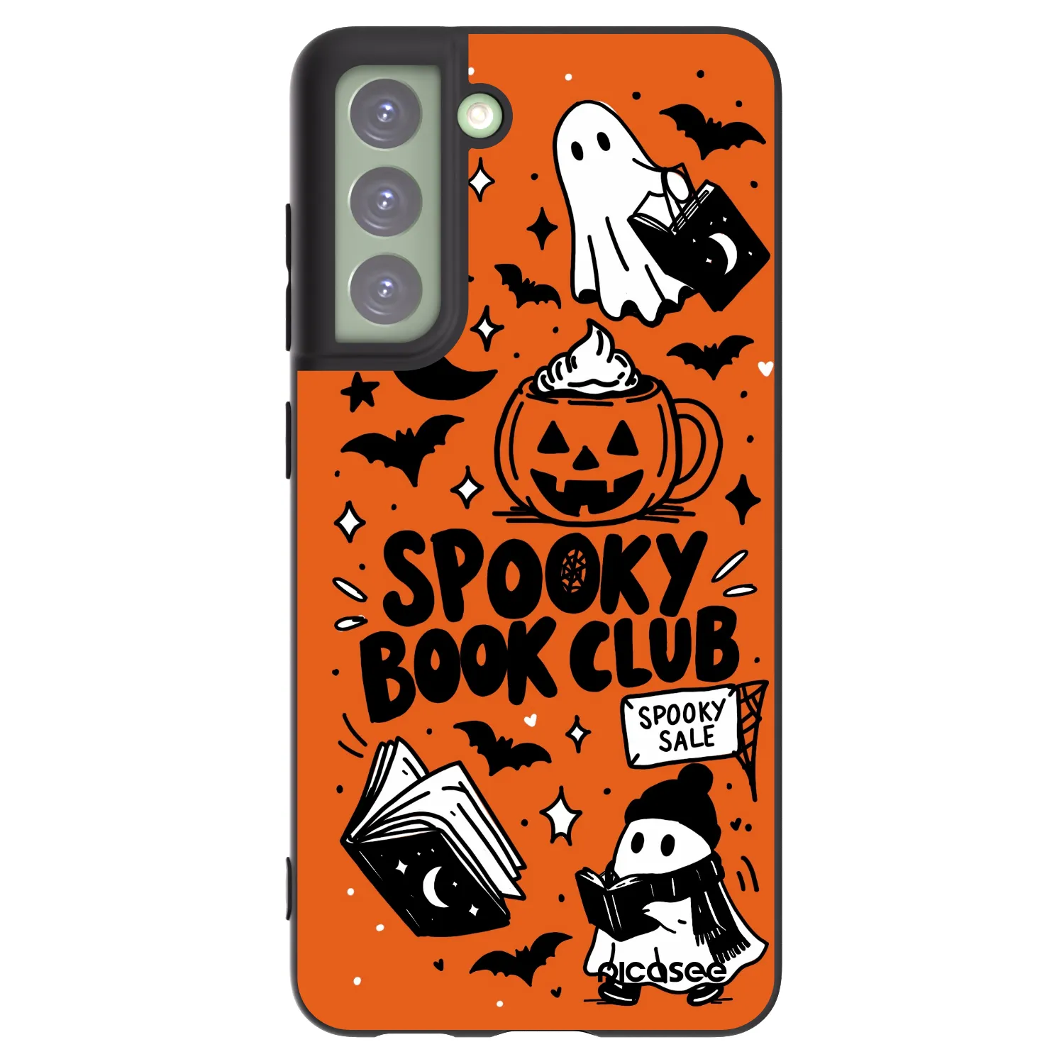 Picasee fekete szilikon tok az alábbi mobiltelefonokra Samsung Galaxy S21 FE 5G - Spooky book club