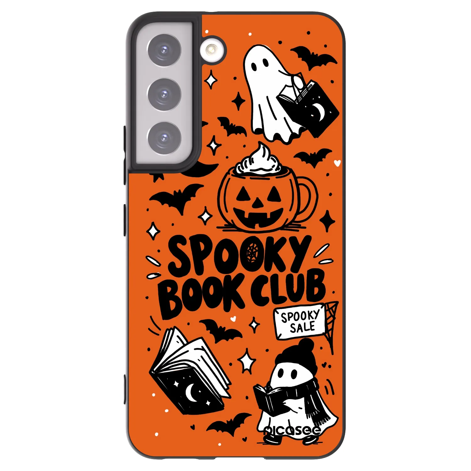 Picasee fekete szilikon tok az alábbi mobiltelefonokra Samsung Galaxy S22 5G - Spooky book club