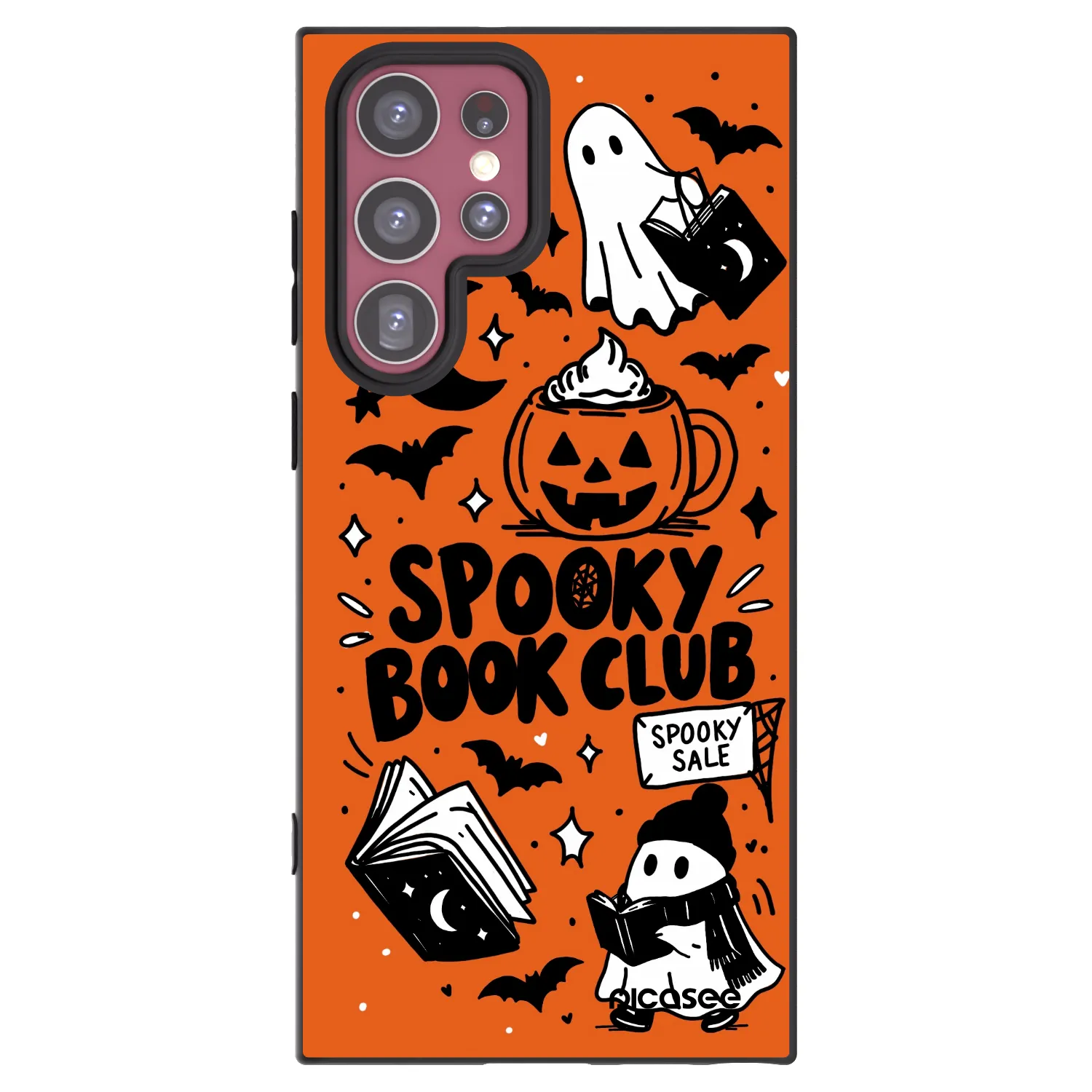 Picasee fekete szilikon tok az alábbi mobiltelefonokra Samsung Galaxy S22 Ultra 5G - Spooky book club