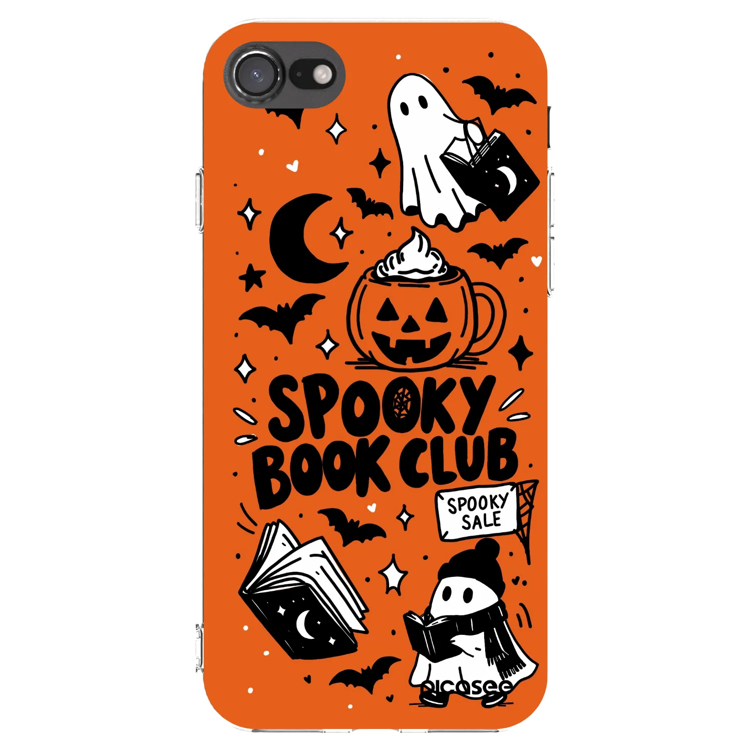 Picasee átlátszó szilikon tok az alábbi mobiltelefonokra Apple iPhone SE 2022 - Spooky book club