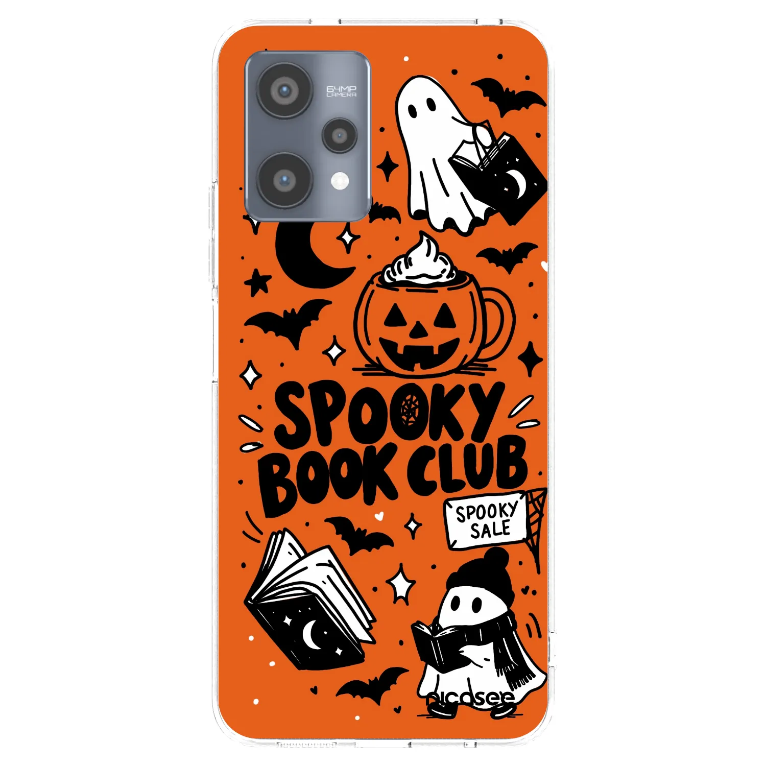 Picasee átlátszó szilikon tok az alábbi mobiltelefonokra Realme 9 Pro 5G - Spooky book club