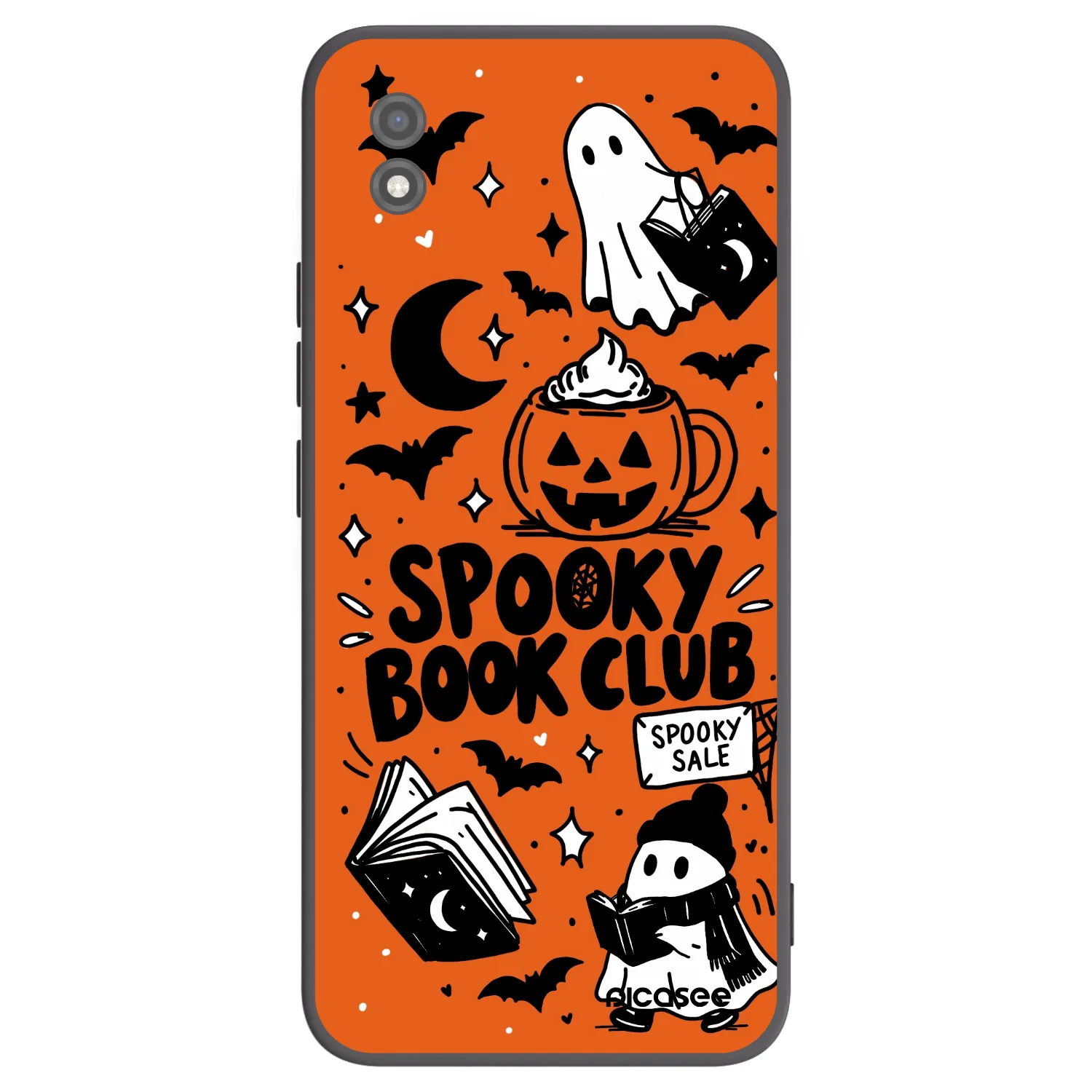 Picasee fekete szilikon tok az alábbi mobiltelefonokra Realme C11 (2021) - Spooky book club