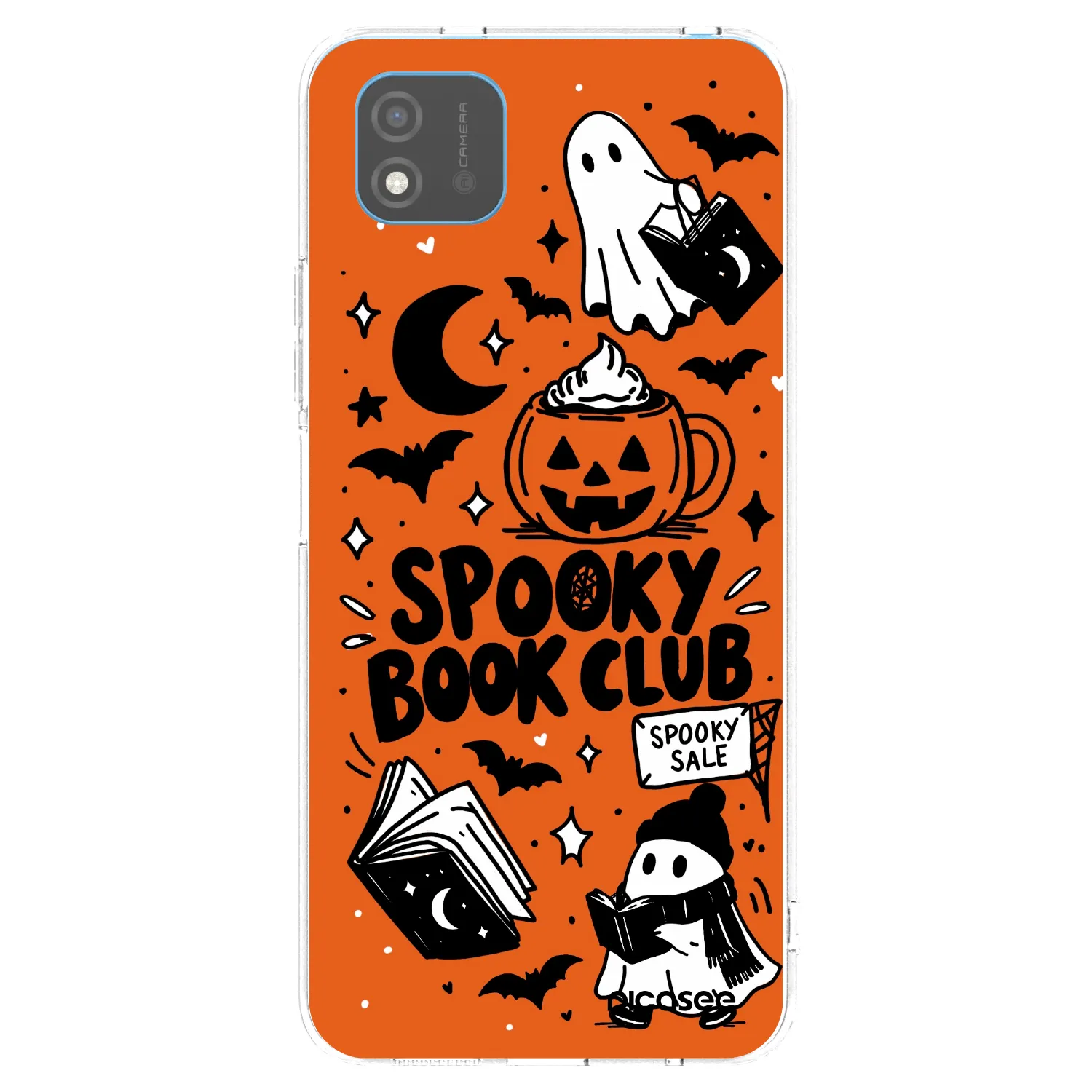 Picasee átlátszó szilikon tok az alábbi mobiltelefonokra Realme C11 (2021) - Spooky book club