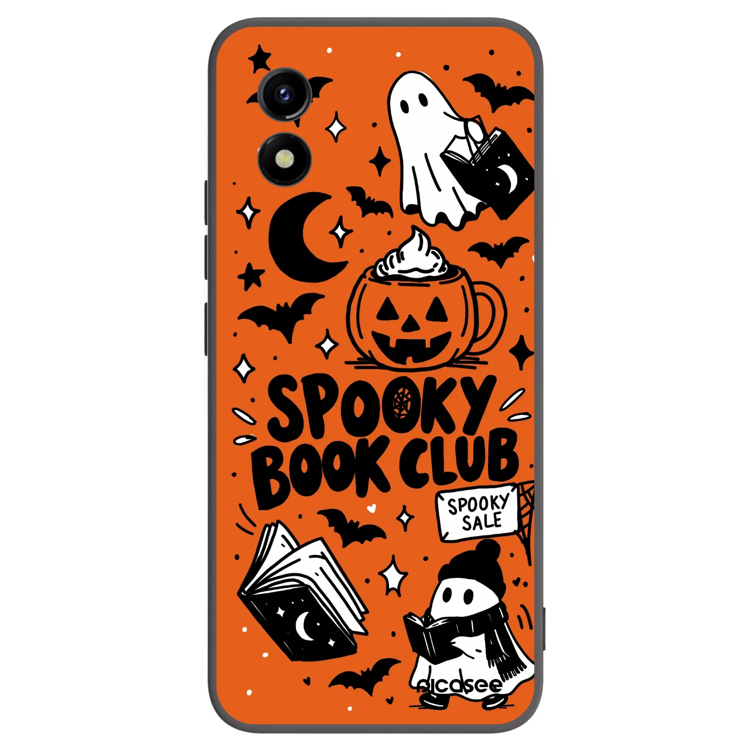 Picasee fekete szilikon tok az alábbi mobiltelefonokra Vivo Y01 - Spooky book club