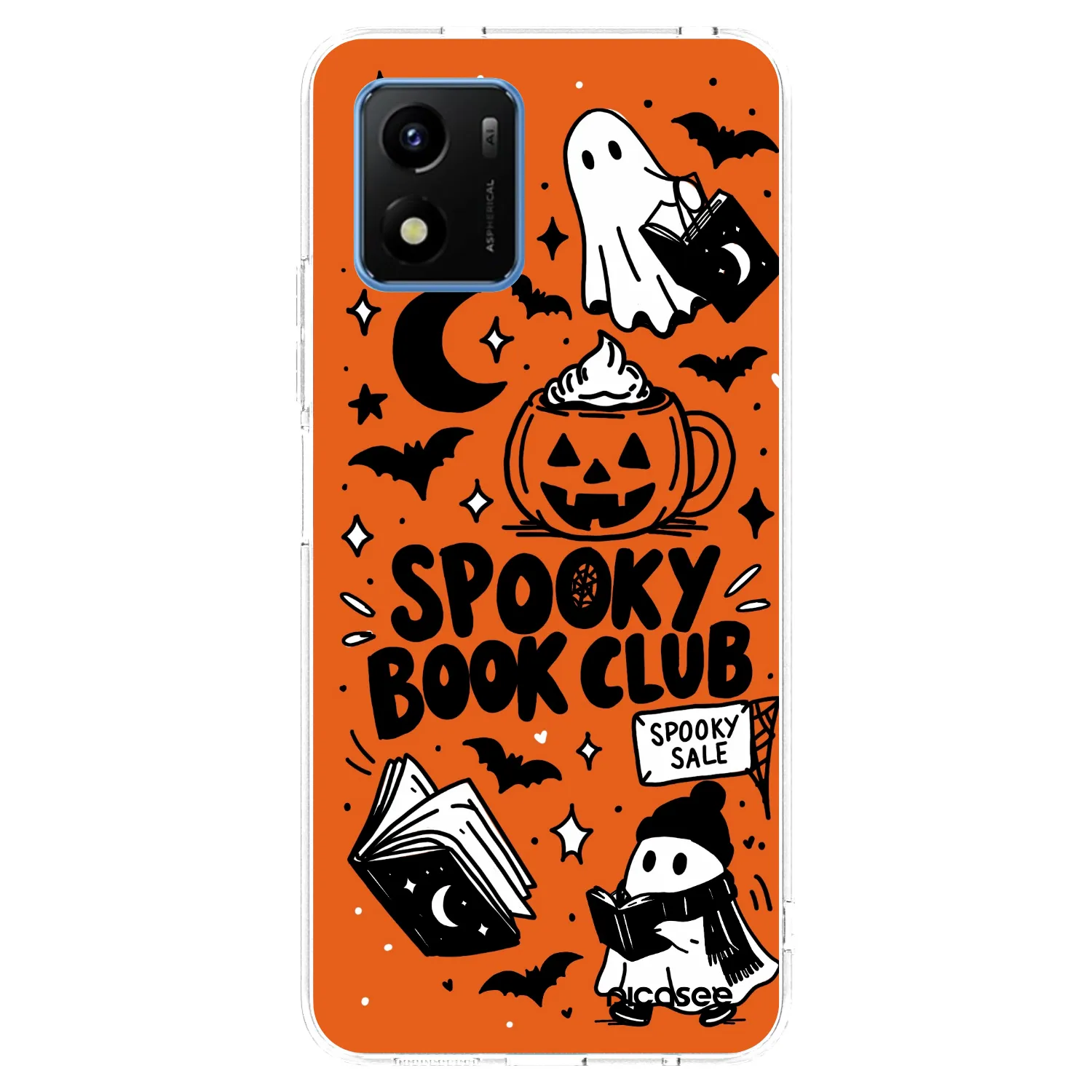 Picasee átlátszó szilikon tok az alábbi mobiltelefonokra Vivo Y01 - Spooky book club