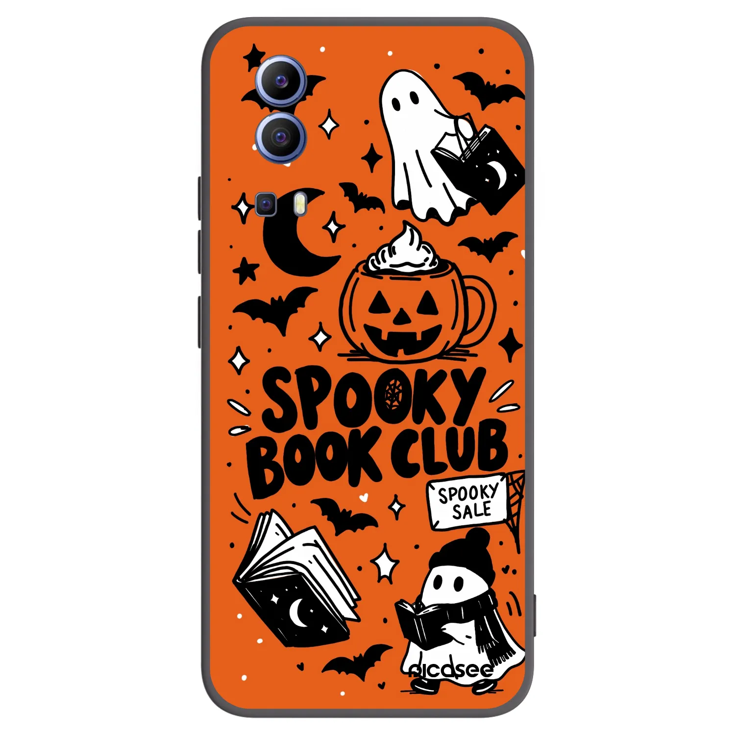 Picasee fekete szilikon tok az alábbi mobiltelefonokra Vivo Y52 5G - Spooky book club