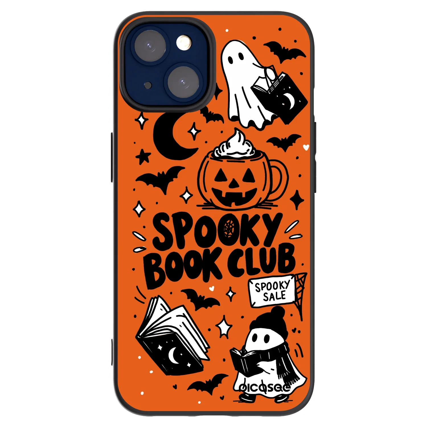 Picasee fekete szilikon tok az alábbi mobiltelefonokra Apple iPhone 14 - Spooky book club