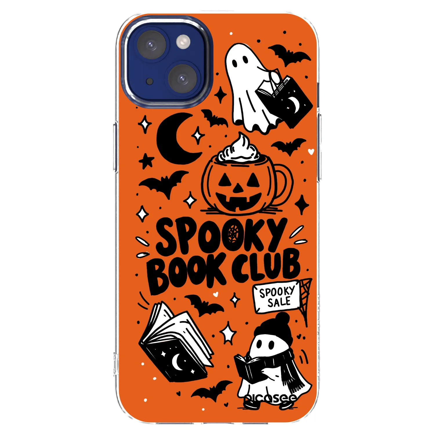 Picasee átlátszó szilikon tok az alábbi mobiltelefonokra Apple iPhone 14 Plus - Spooky book club
