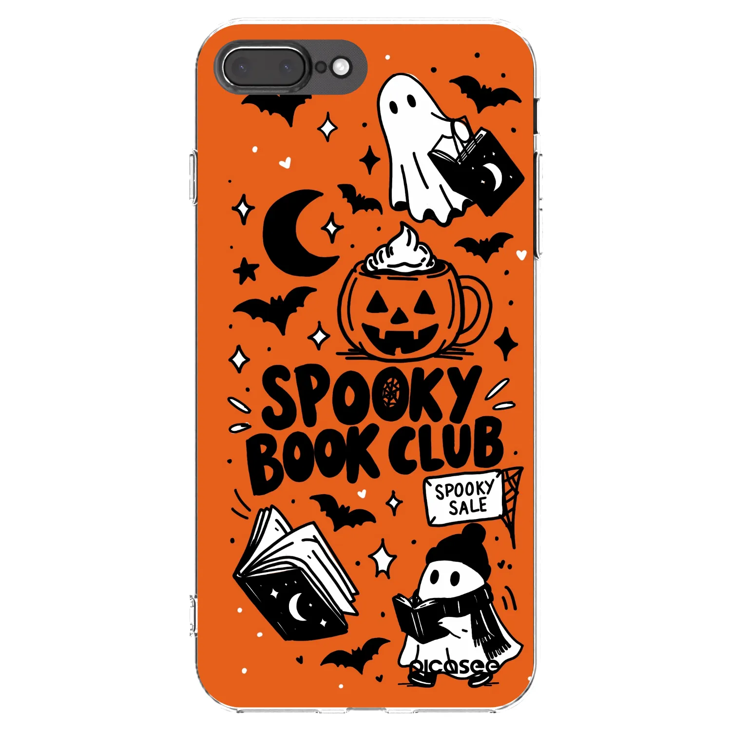 Picasee átlátszó szilikon tok az alábbi mobiltelefonokra Apple iPhone 8 Plus - Spooky book club