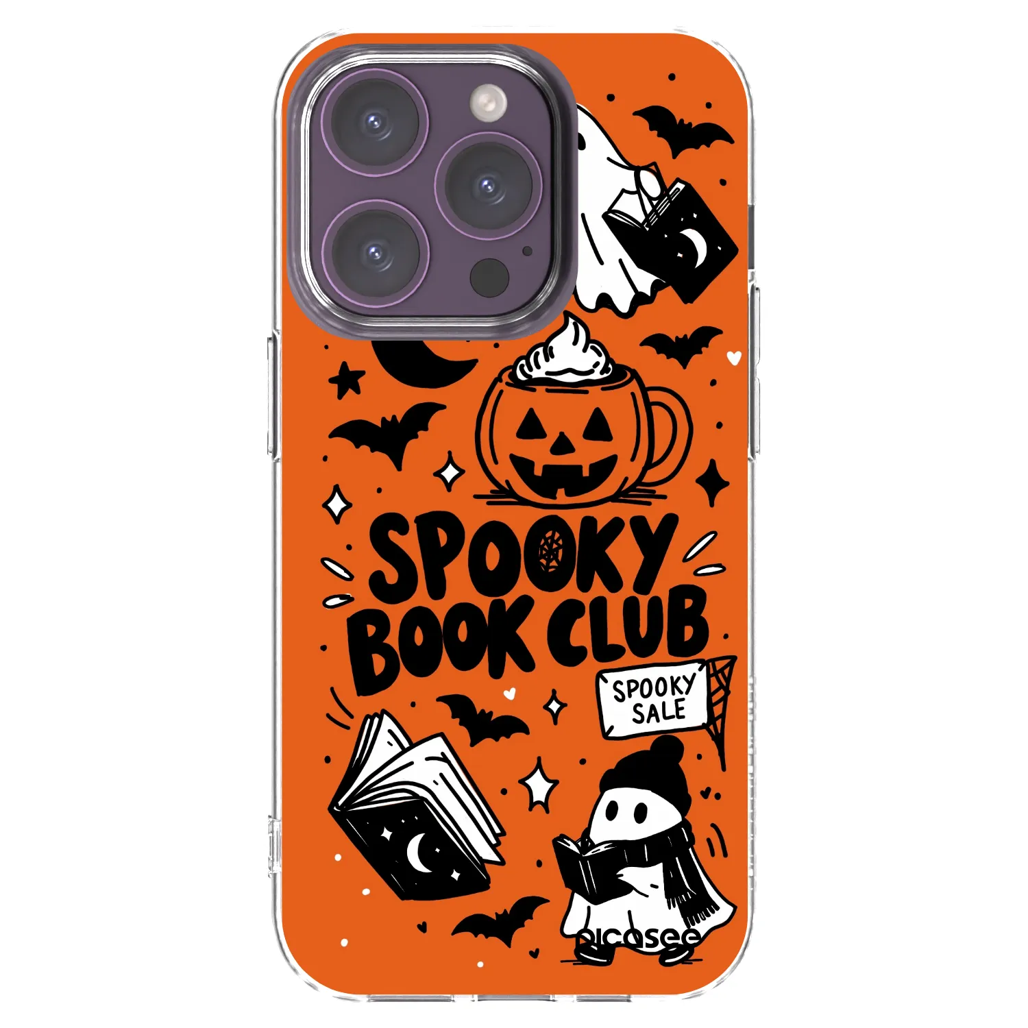 Picasee átlátszó szilikon tok az alábbi mobiltelefonokra Apple iPhone 14 Pro - Spooky book club