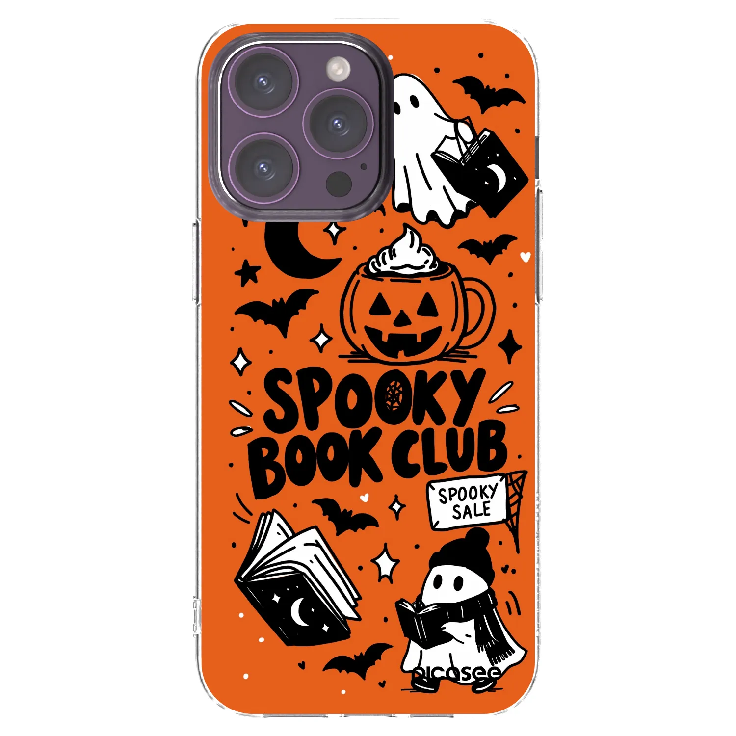 Picasee átlátszó szilikon tok az alábbi mobiltelefonokra Apple iPhone 14 Pro Max - Spooky book club