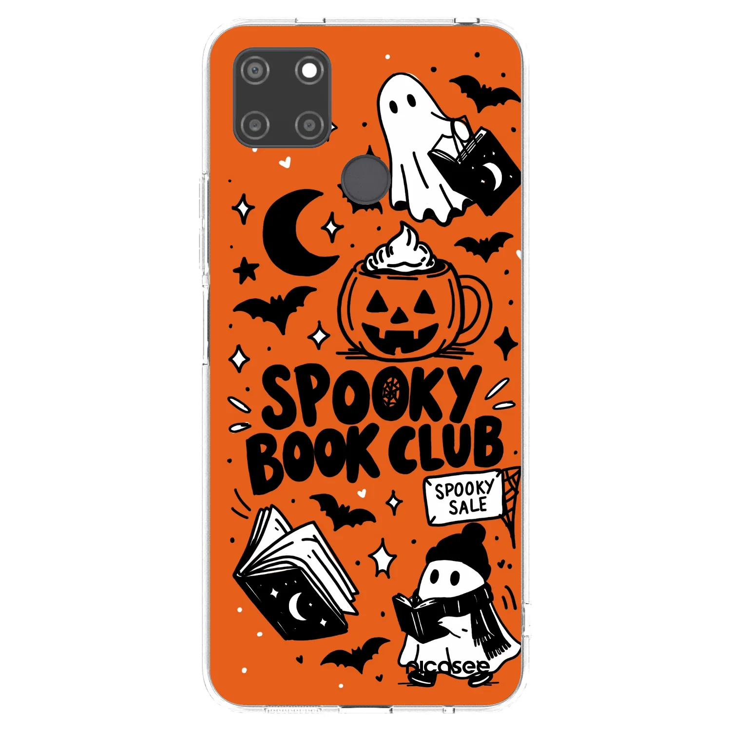 Picasee átlátszó szilikon tok az alábbi mobiltelefonokra Realme C21Y - Spooky book club