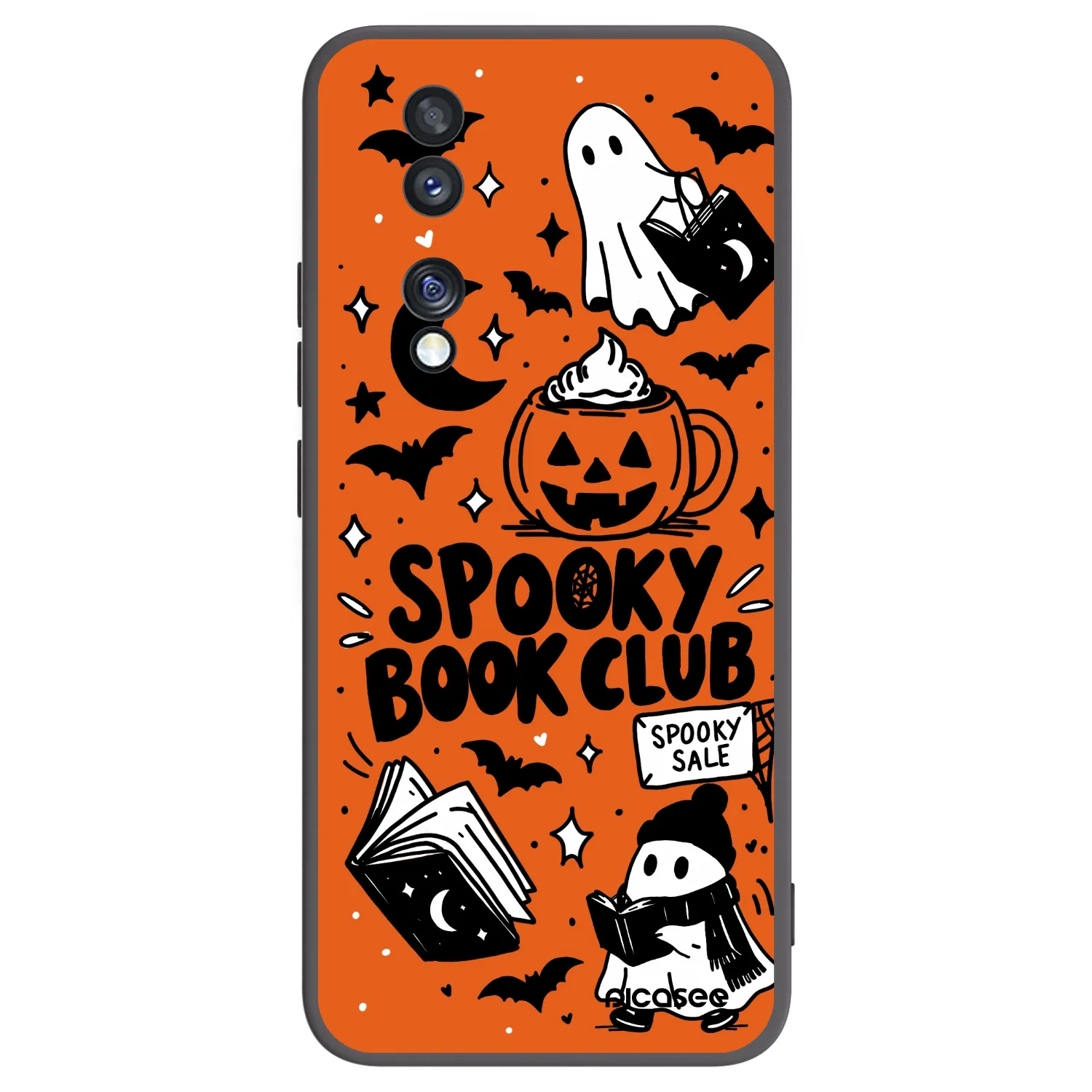 Picasee fekete szilikon tok az alábbi mobiltelefonokra Honor 70 - Spooky book club