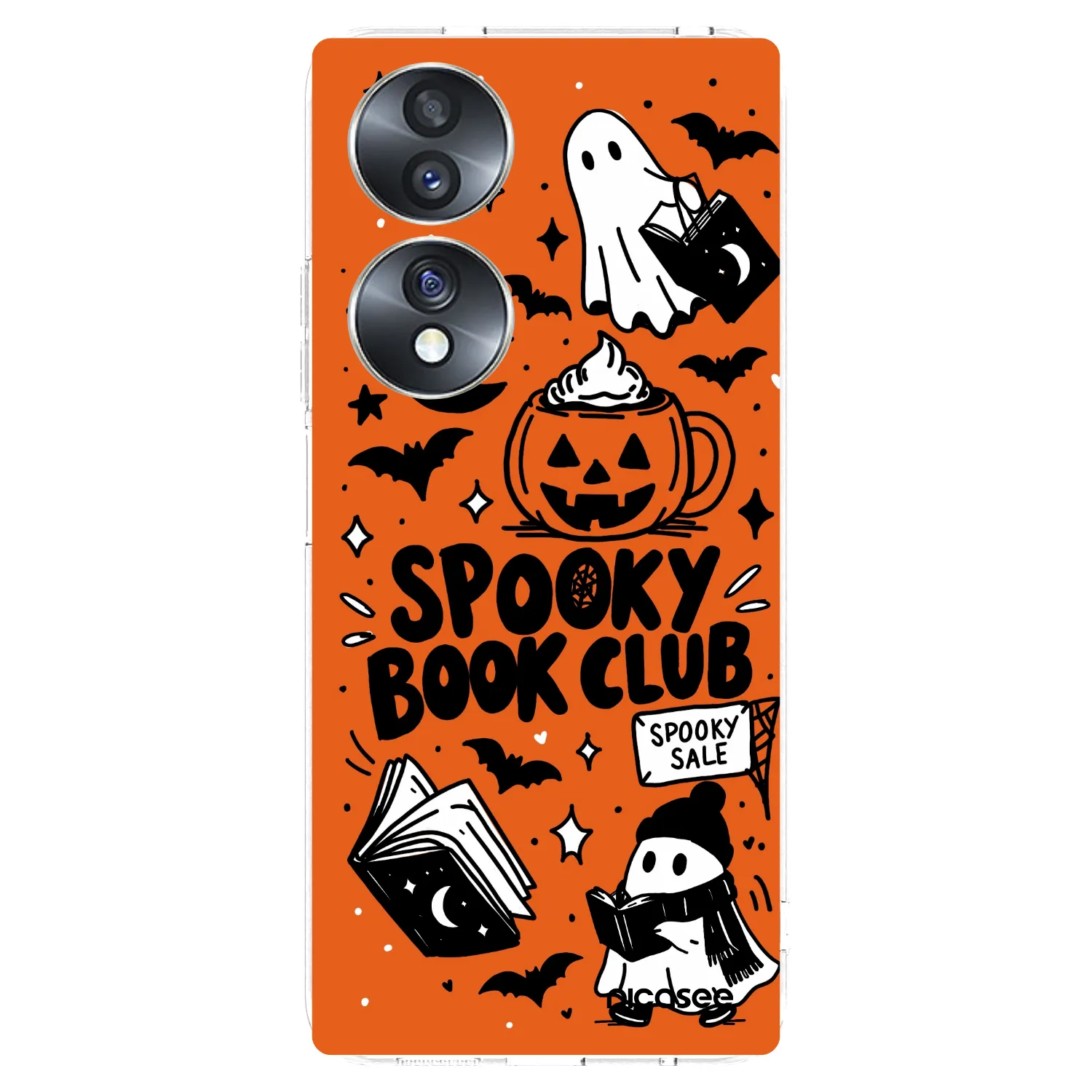 Picasee átlátszó szilikon tok az alábbi mobiltelefonokra Honor 70 - Spooky book club
