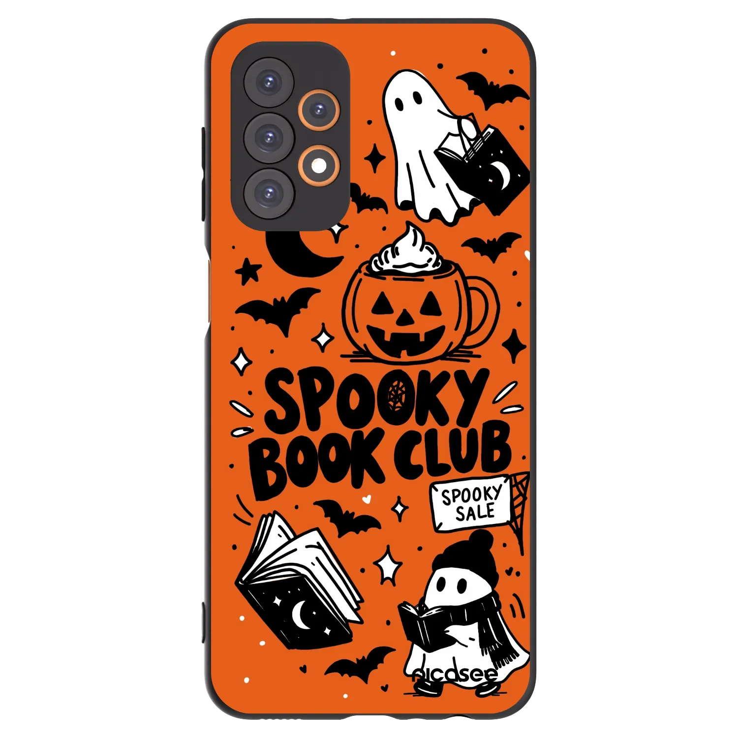 Picasee fekete szilikon tok az alábbi mobiltelefonokra Samsung Galaxy A23 A236B 5G - Spooky book club