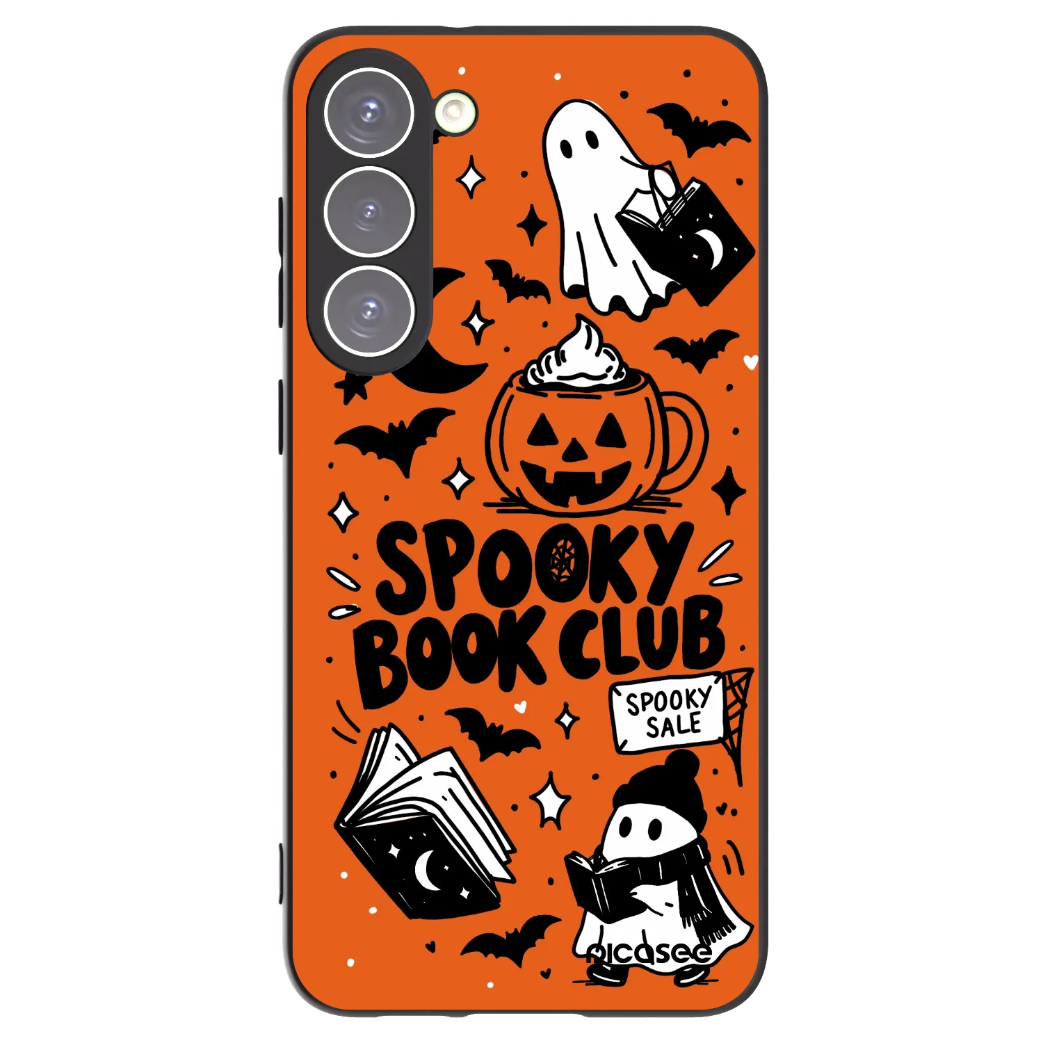 Picasee fekete szilikon tok az alábbi mobiltelefonokra Samsung Galaxy S23+ 5G - Spooky book club