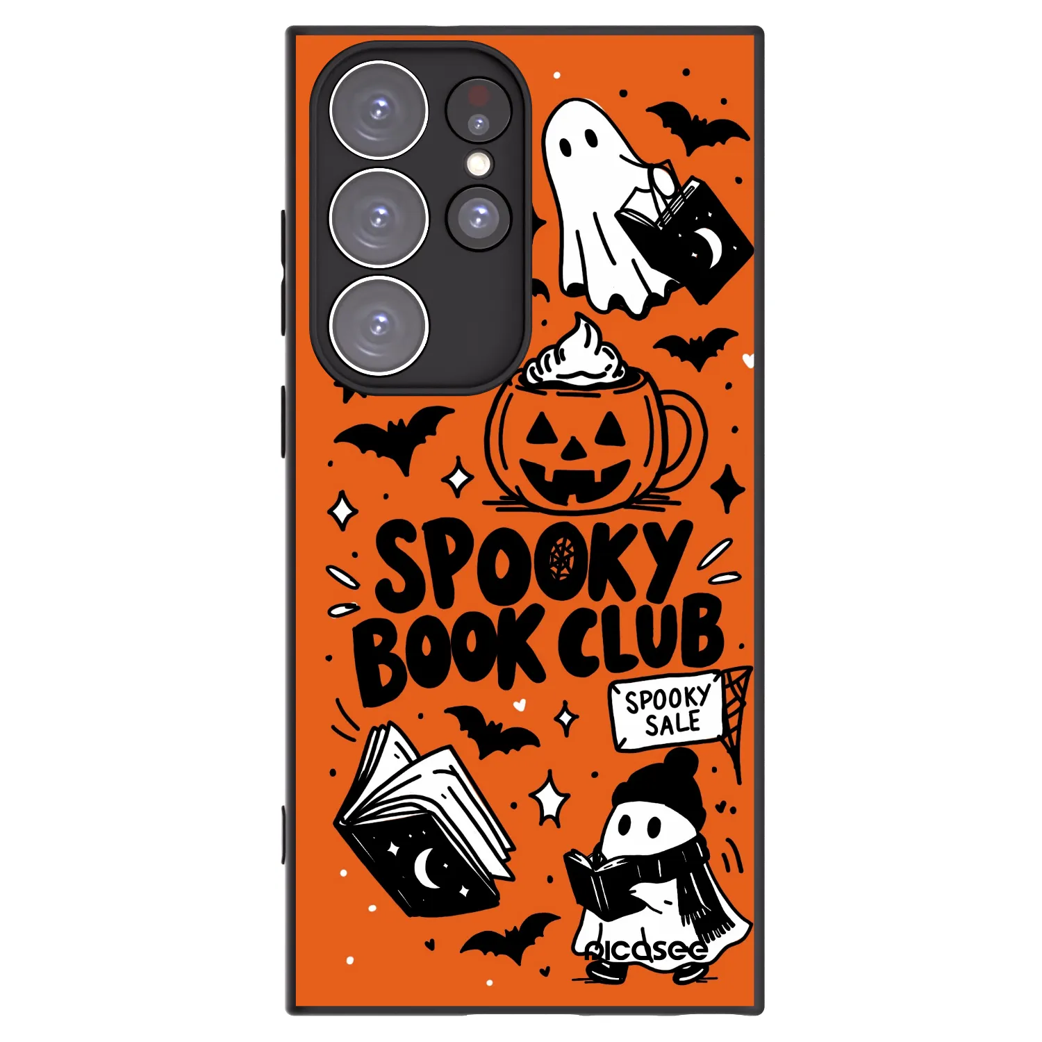 Picasee fekete szilikon tok az alábbi mobiltelefonokra Samsung Galaxy S23 Ultra 5G - Spooky book club
