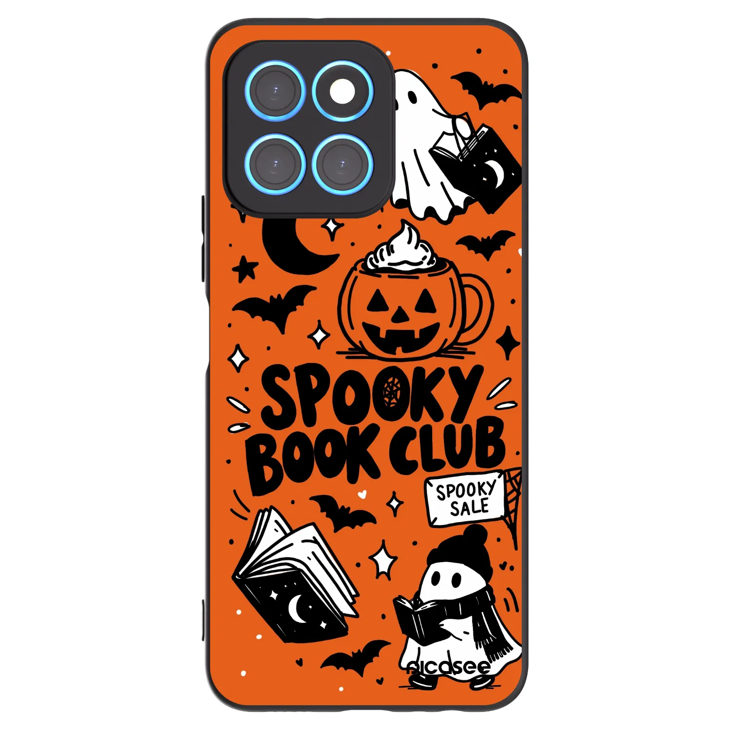 Picasee fekete szilikon tok az alábbi mobiltelefonokra Honor X6 - Spooky book club