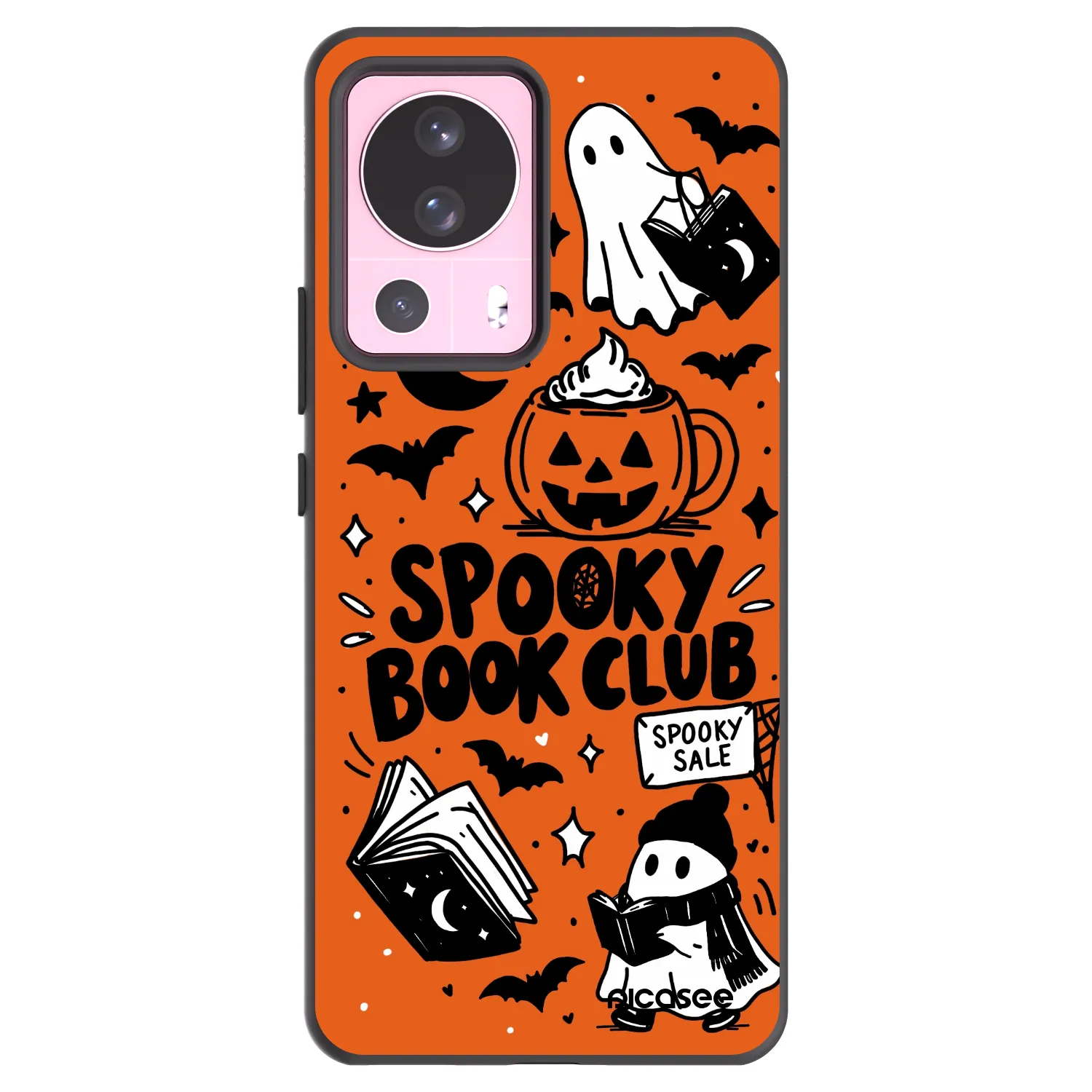 Picasee fekete szilikon tok az alábbi mobiltelefonokra Xiaomi 13 Lite - Spooky book club
