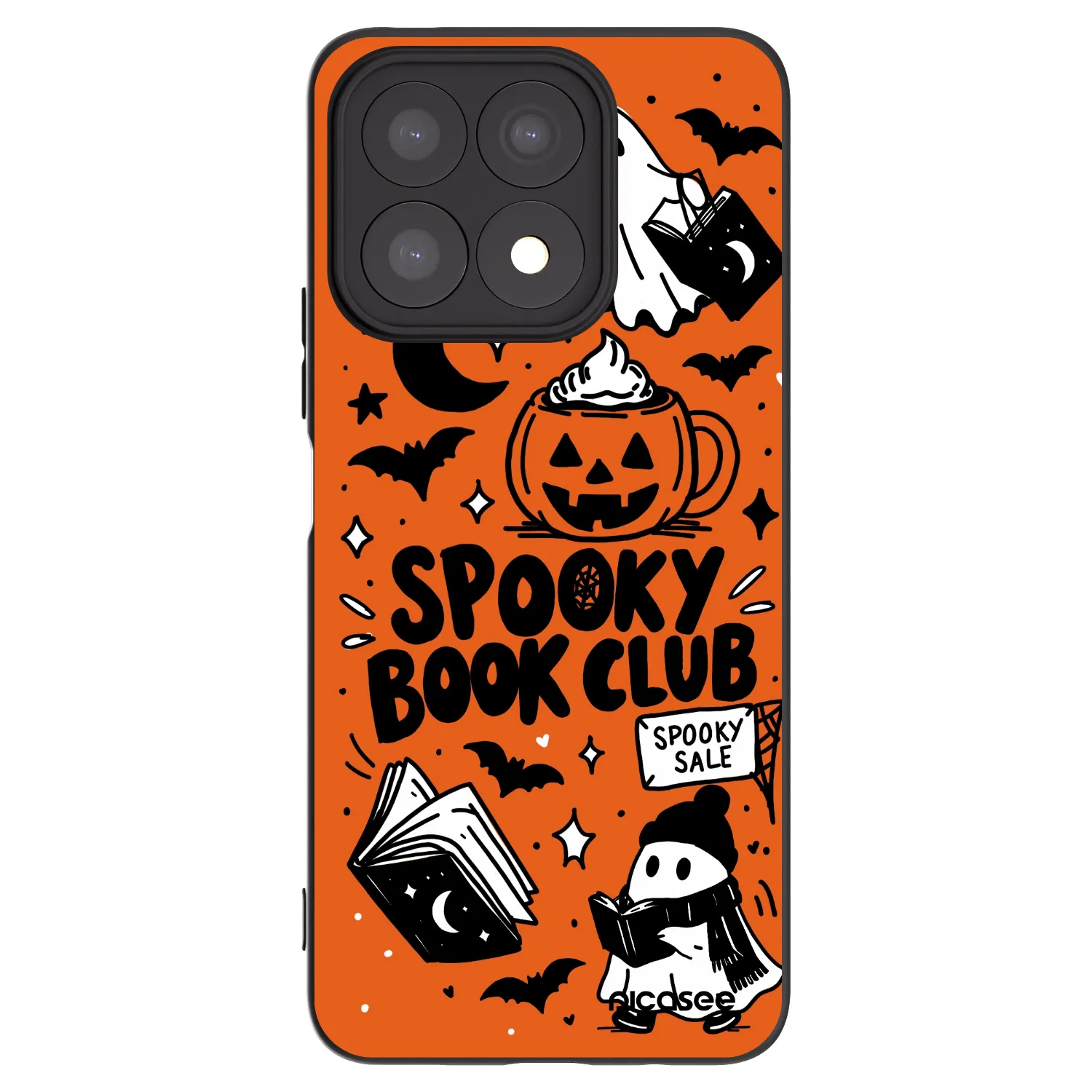 Picasee fekete szilikon tok az alábbi mobiltelefonokra Honor X8a - Spooky book club