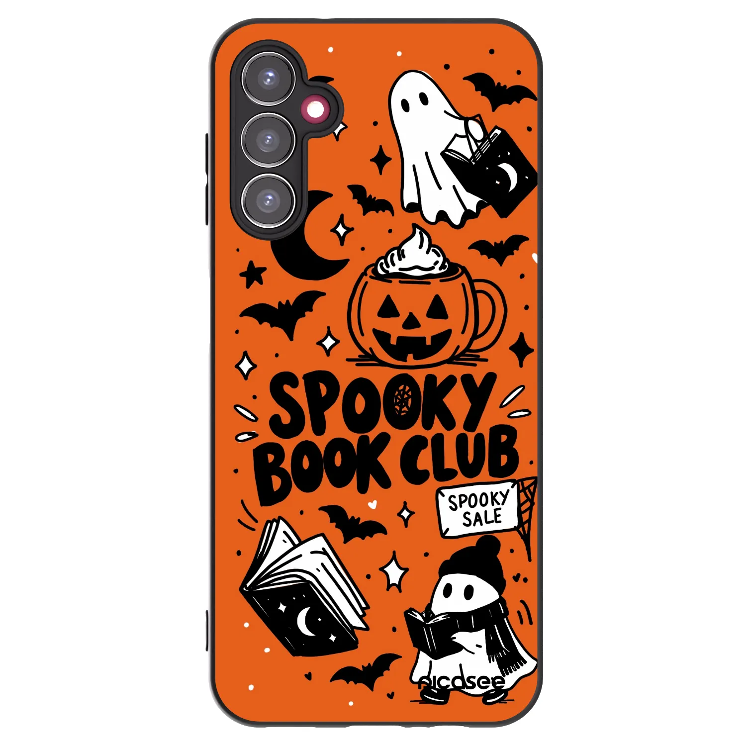 Picasee fekete szilikon tok az alábbi mobiltelefonokra Samsung Galaxy A14 5G A146P - Spooky book club