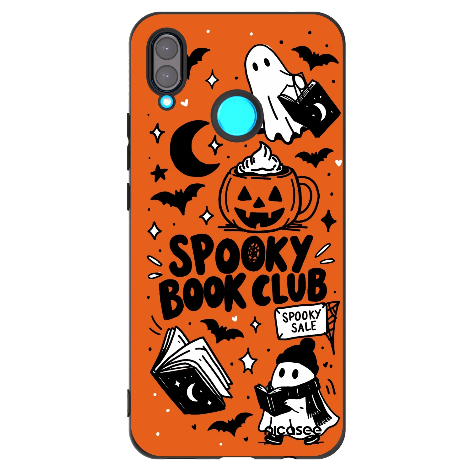 Picasee fekete szilikon tok az alábbi mobiltelefonokra Huawei Nova 3 - Spooky book club
