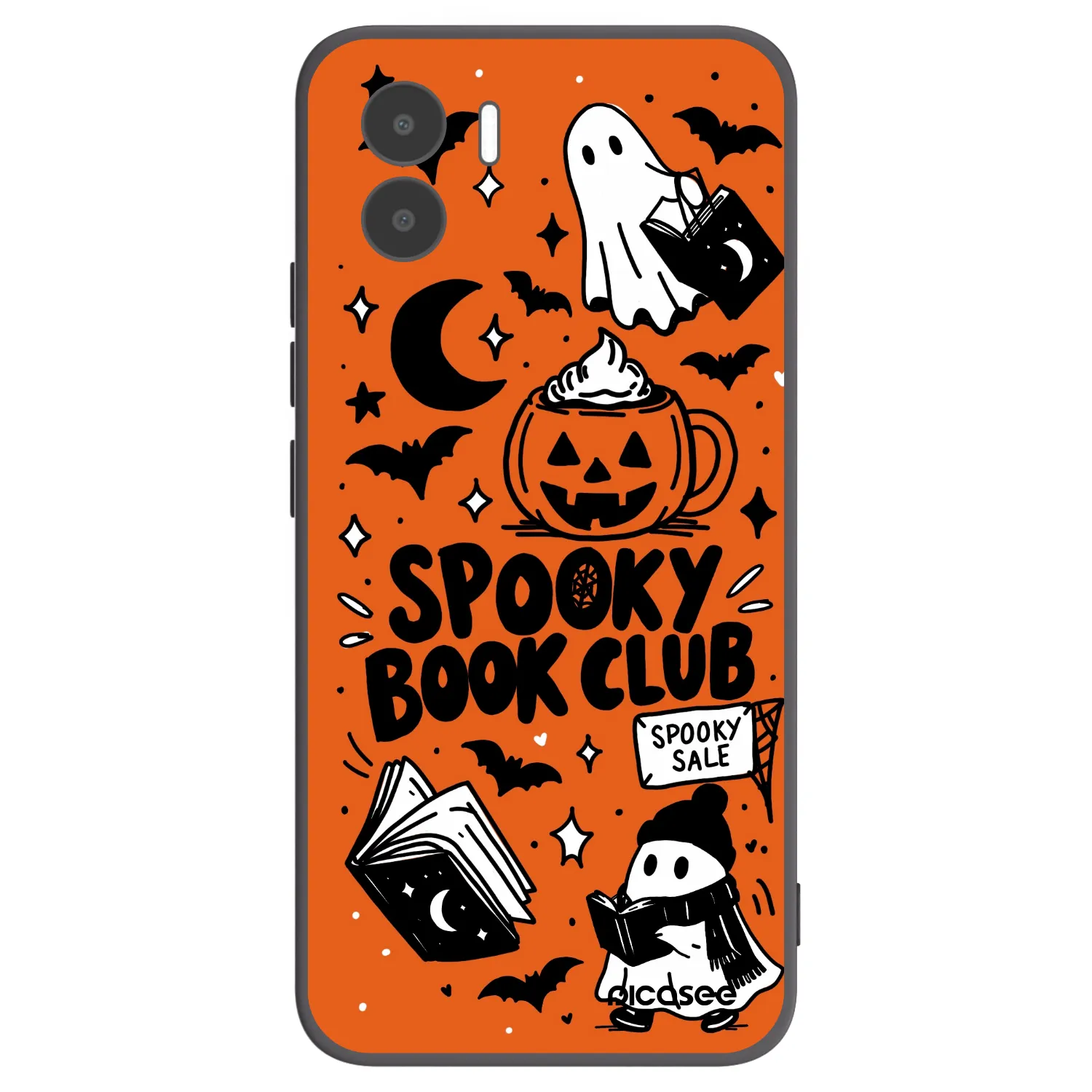 Picasee fekete szilikon tok az alábbi mobiltelefonokra Xiaomi Redmi A2 - Spooky book club
