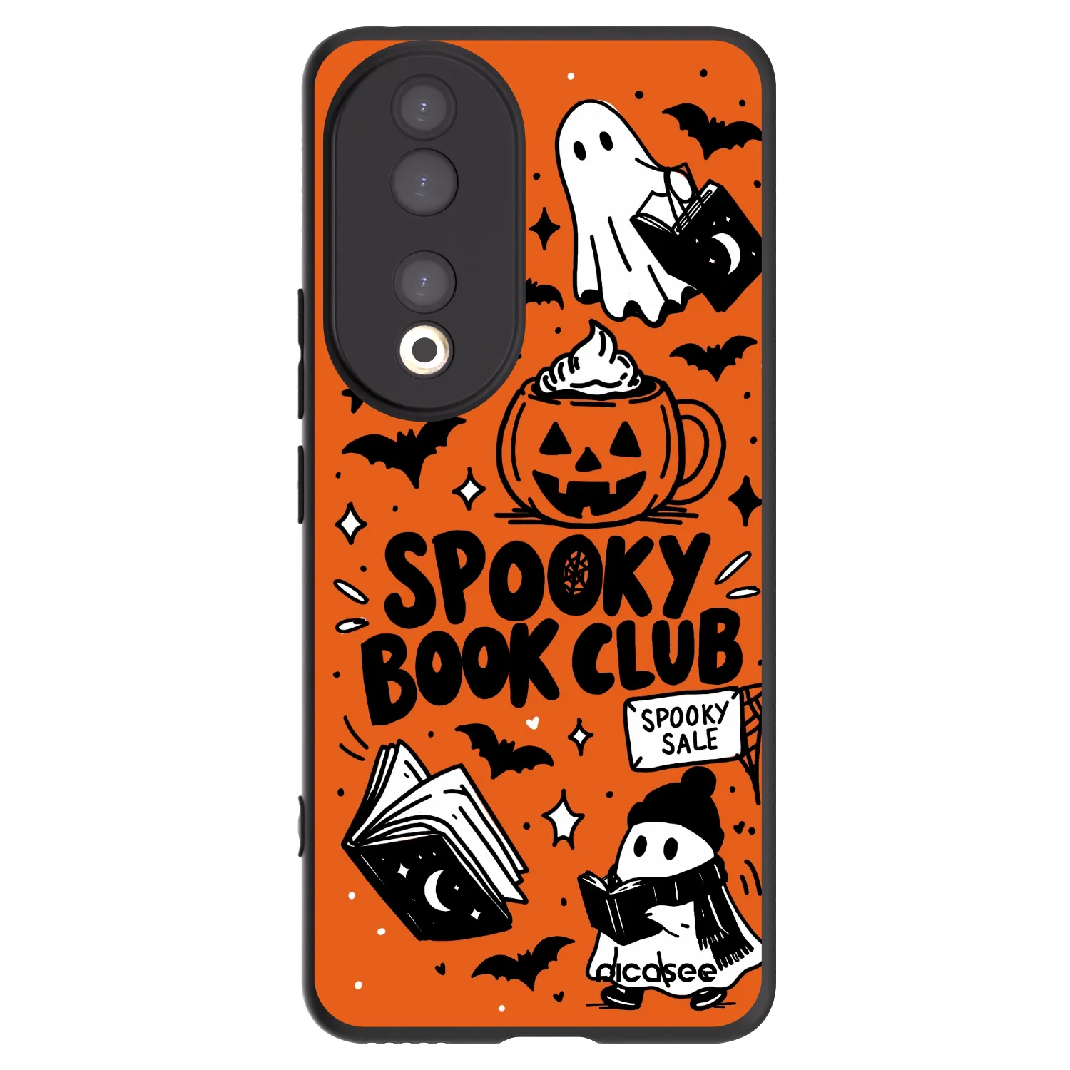 Picasee fekete szilikon tok az alábbi mobiltelefonokra Honor 90 5G - Spooky book club