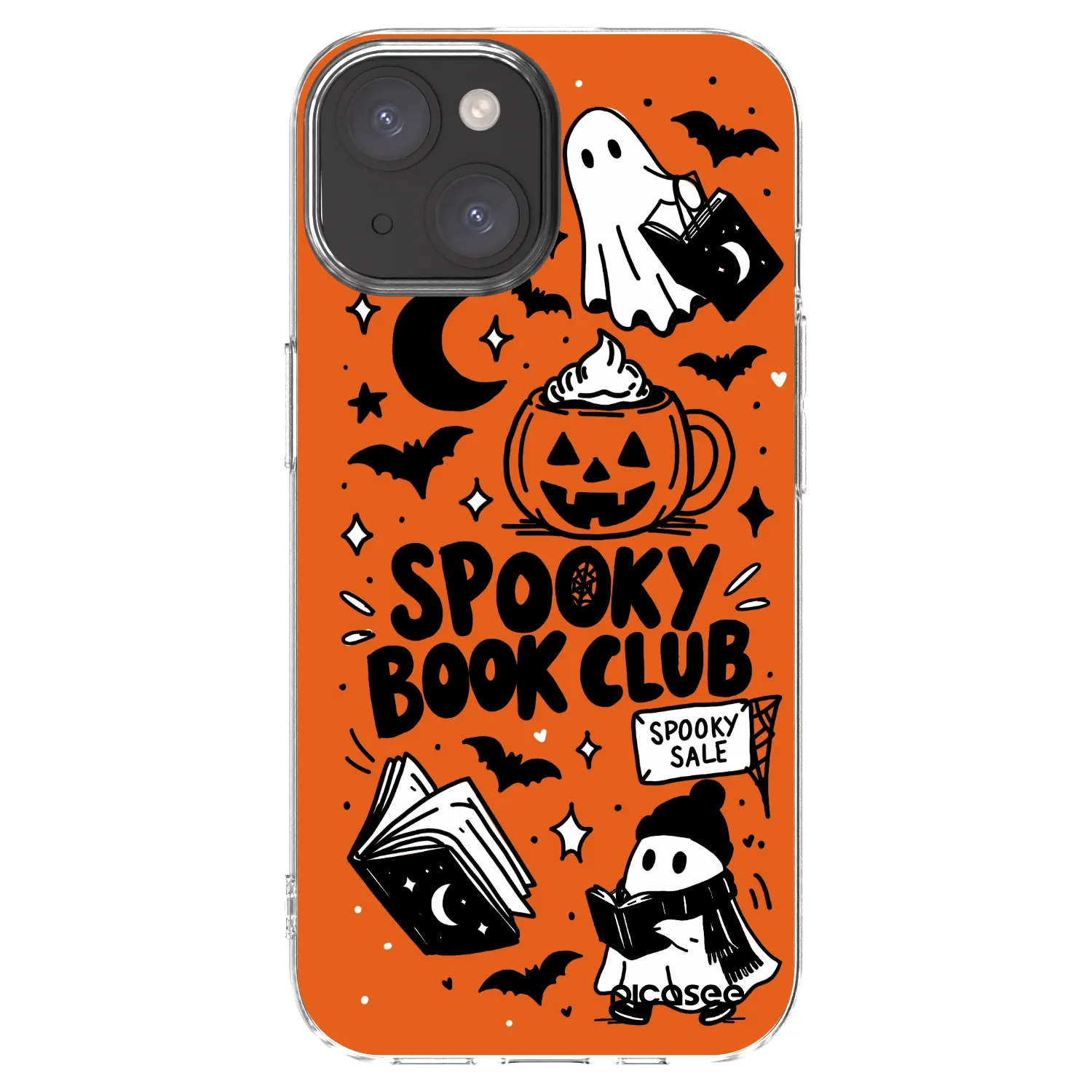 Picasee átlátszó szilikon tok az alábbi mobiltelefonokra Apple iPhone 15 - Spooky book club