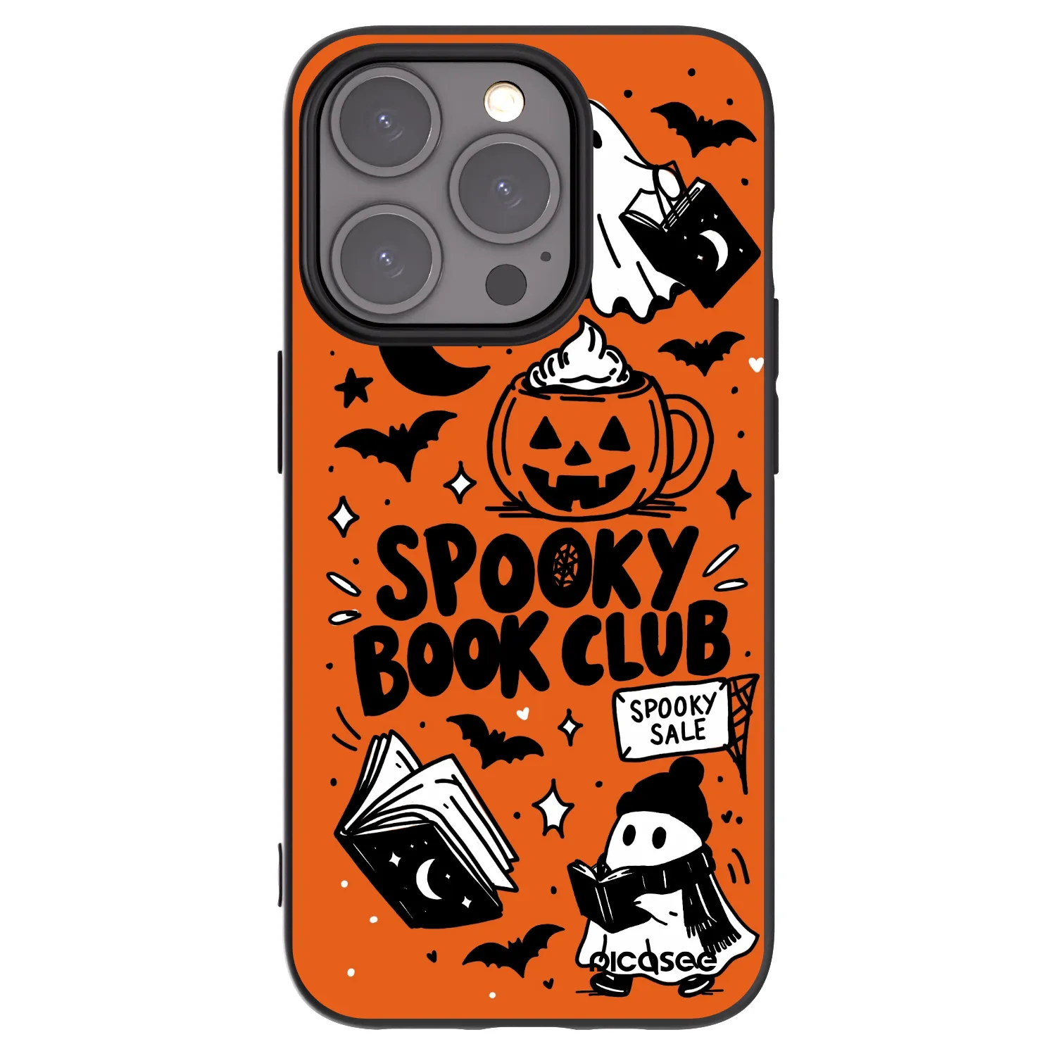 Picasee fekete szilikon tok az alábbi mobiltelefonokra Apple iPhone 15 Pro - Spooky book club