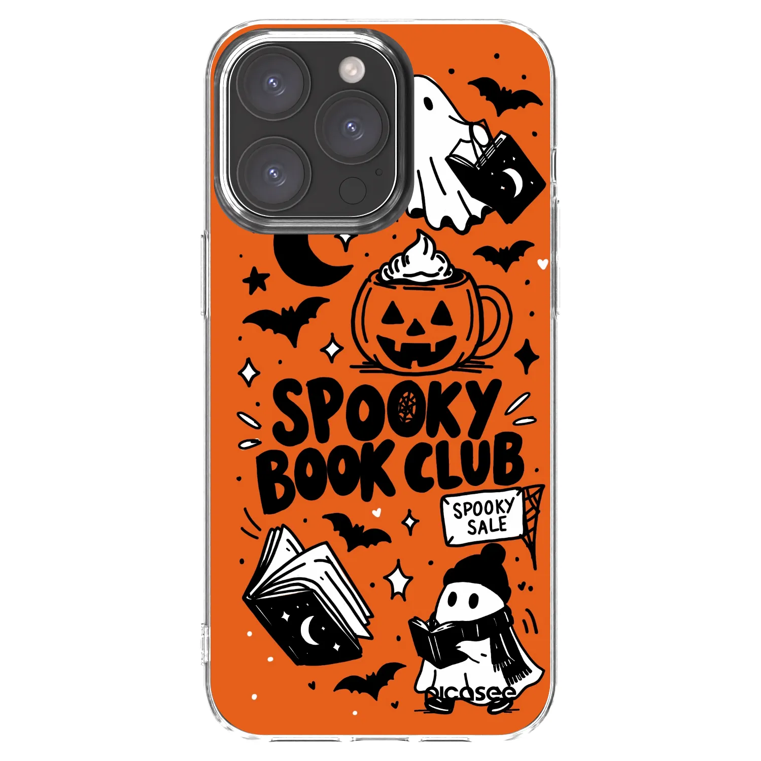 Picasee átlátszó szilikon tok az alábbi mobiltelefonokra Apple iPhone 15 Pro Max - Spooky book club