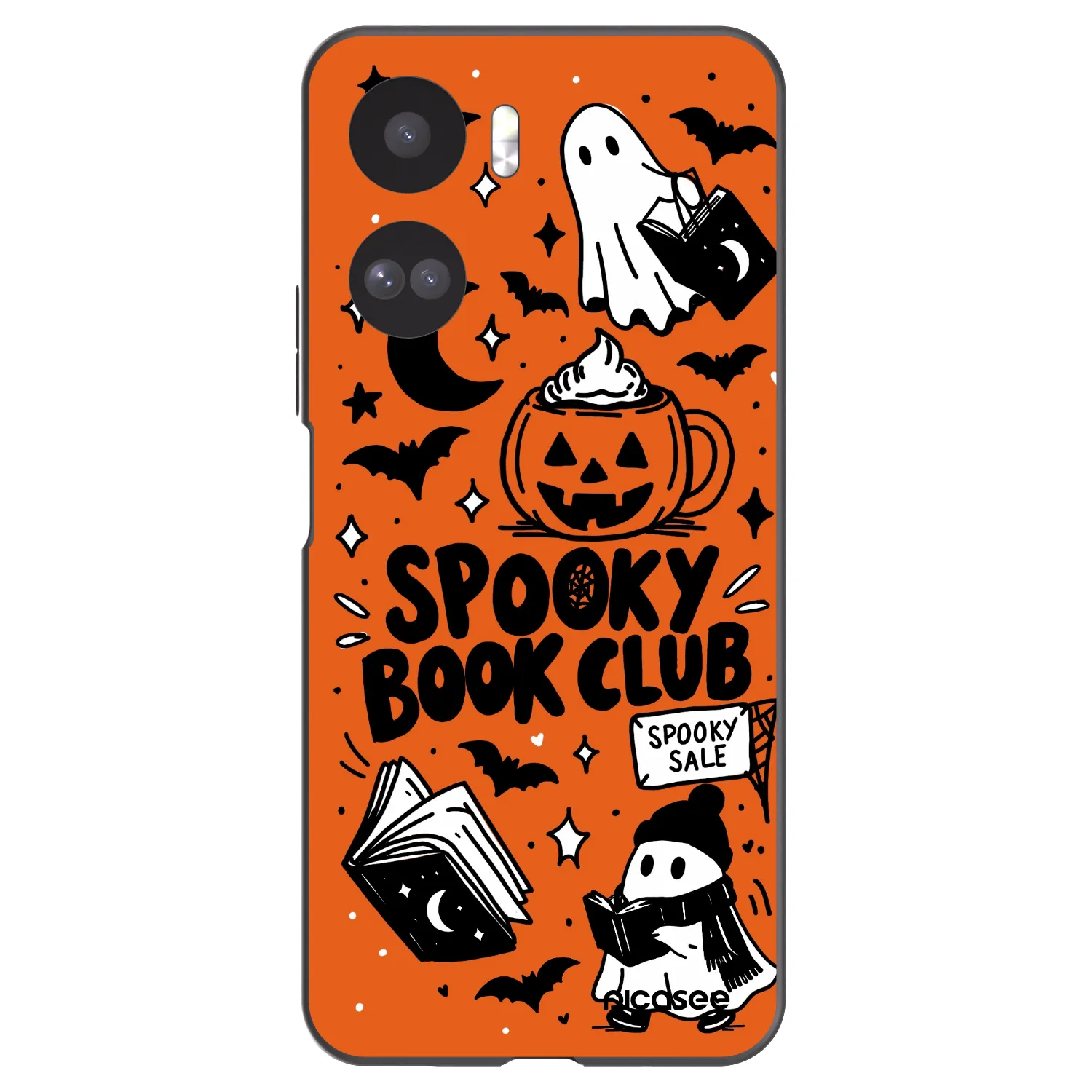 Picasee fekete szilikon tok az alábbi mobiltelefonokra Honor 90 Lite 5G - Spooky book club