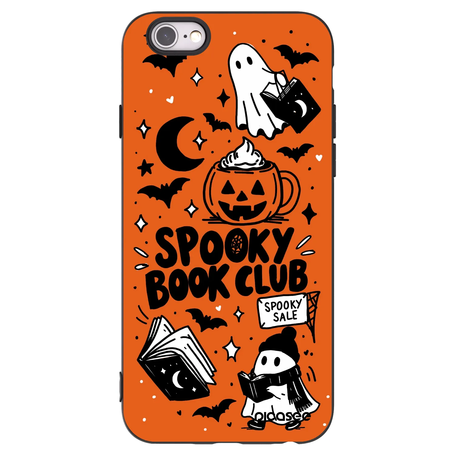 Picasee fekete szilikon tok az alábbi mobiltelefonokra Apple iPhone 6/6S - Spooky book club