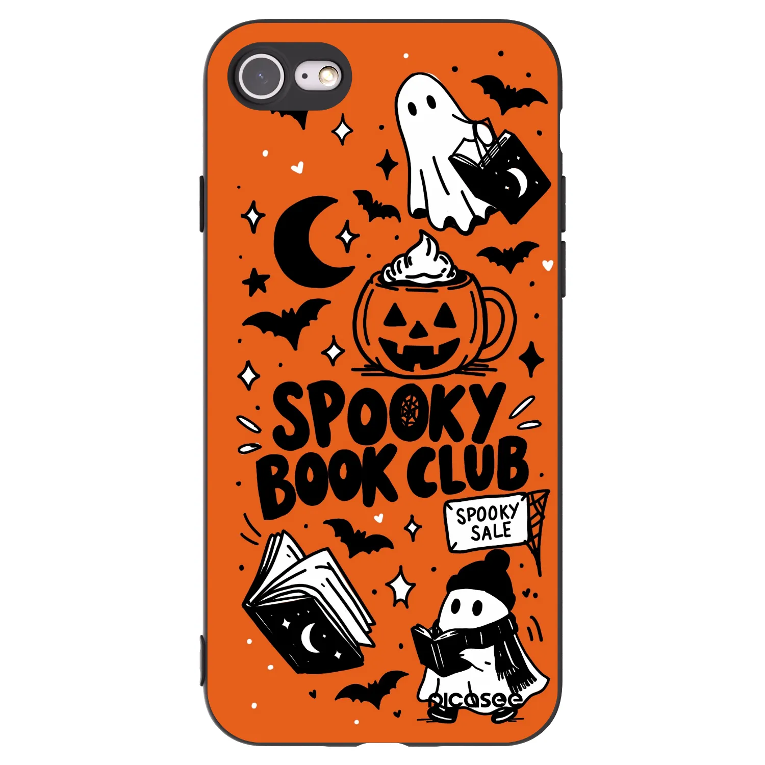 Picasee fekete szilikon tok az alábbi mobiltelefonokra Apple iPhone 7 - Spooky book club