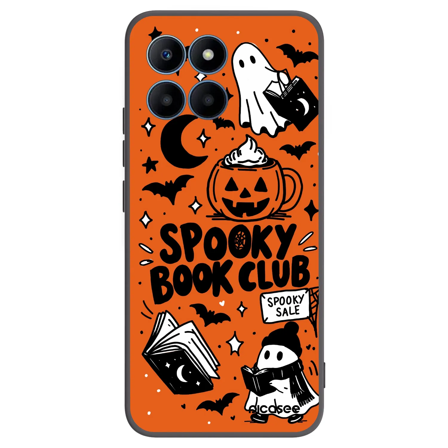 Picasee fekete szilikon tok az alábbi mobiltelefonokra Honor 70 Lite - Spooky book club