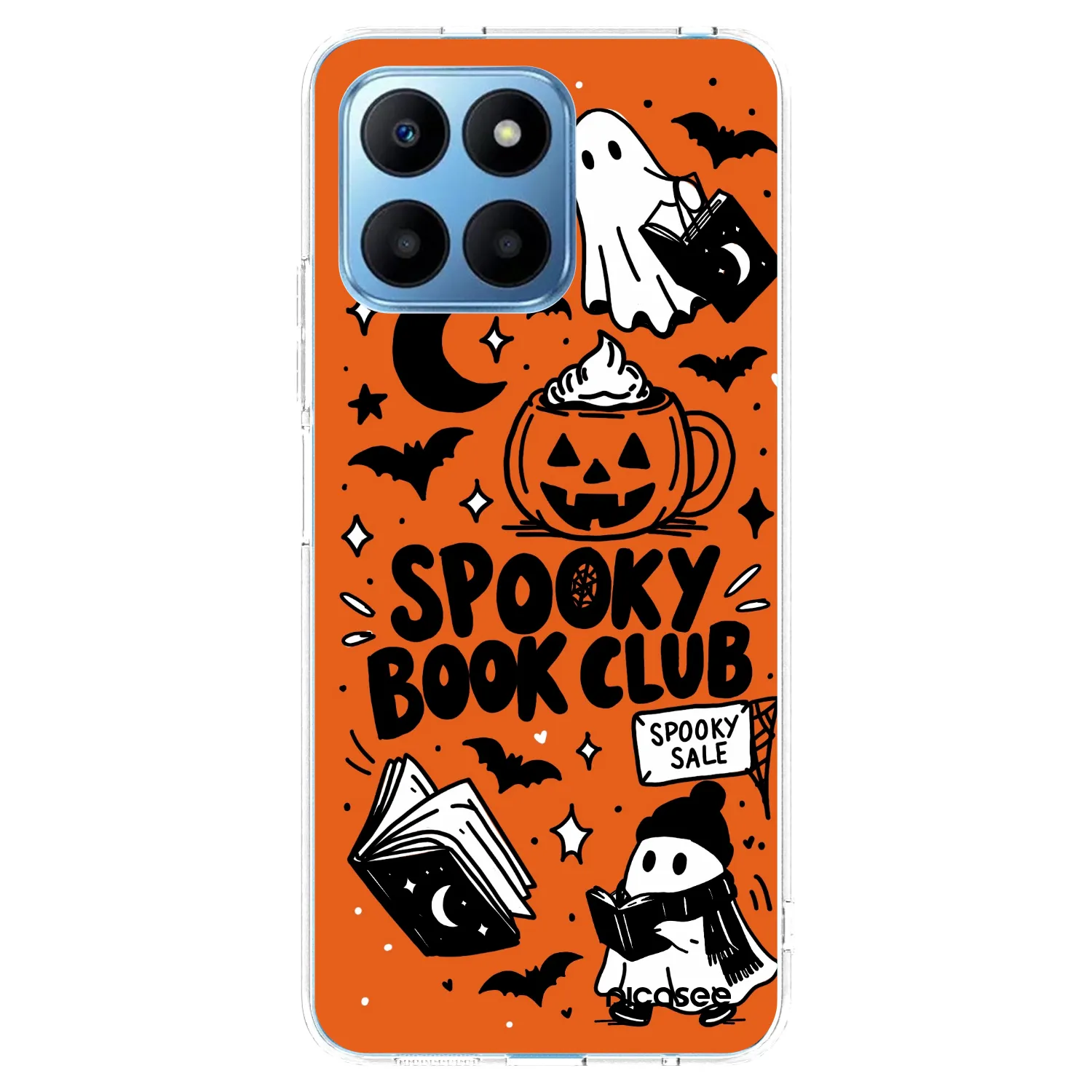 Picasee átlátszó szilikon tok az alábbi mobiltelefonokra Honor 70 Lite - Spooky book club
