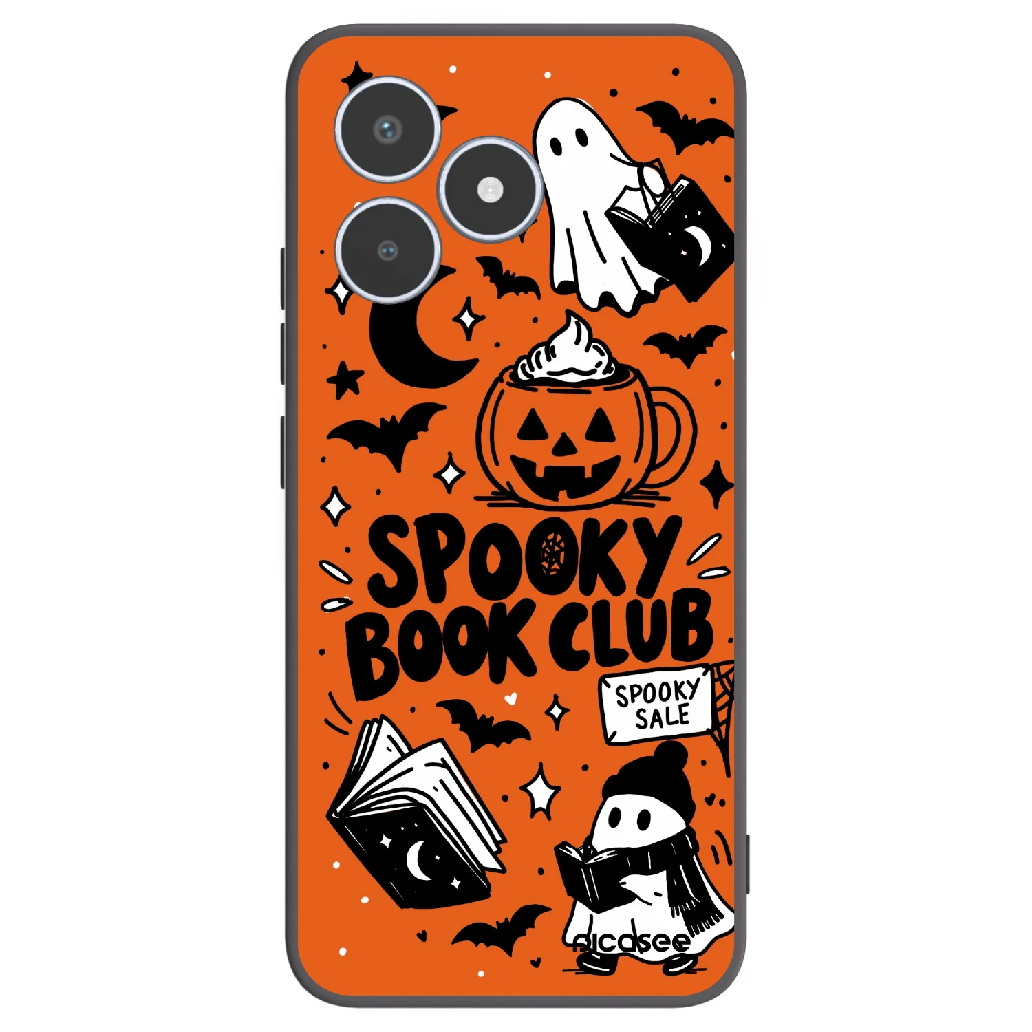Picasee fekete szilikon tok az alábbi mobiltelefonokra Realme C53 - Spooky book club
