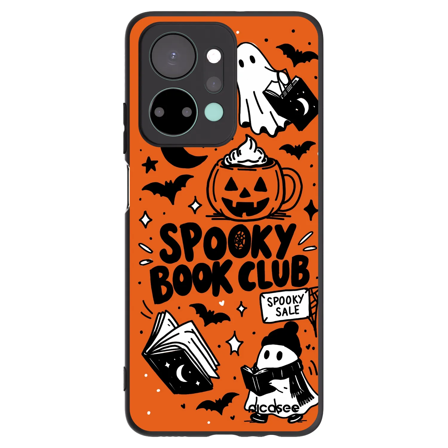 Picasee fekete szilikon tok az alábbi mobiltelefonokra Honor X7a - Spooky book club