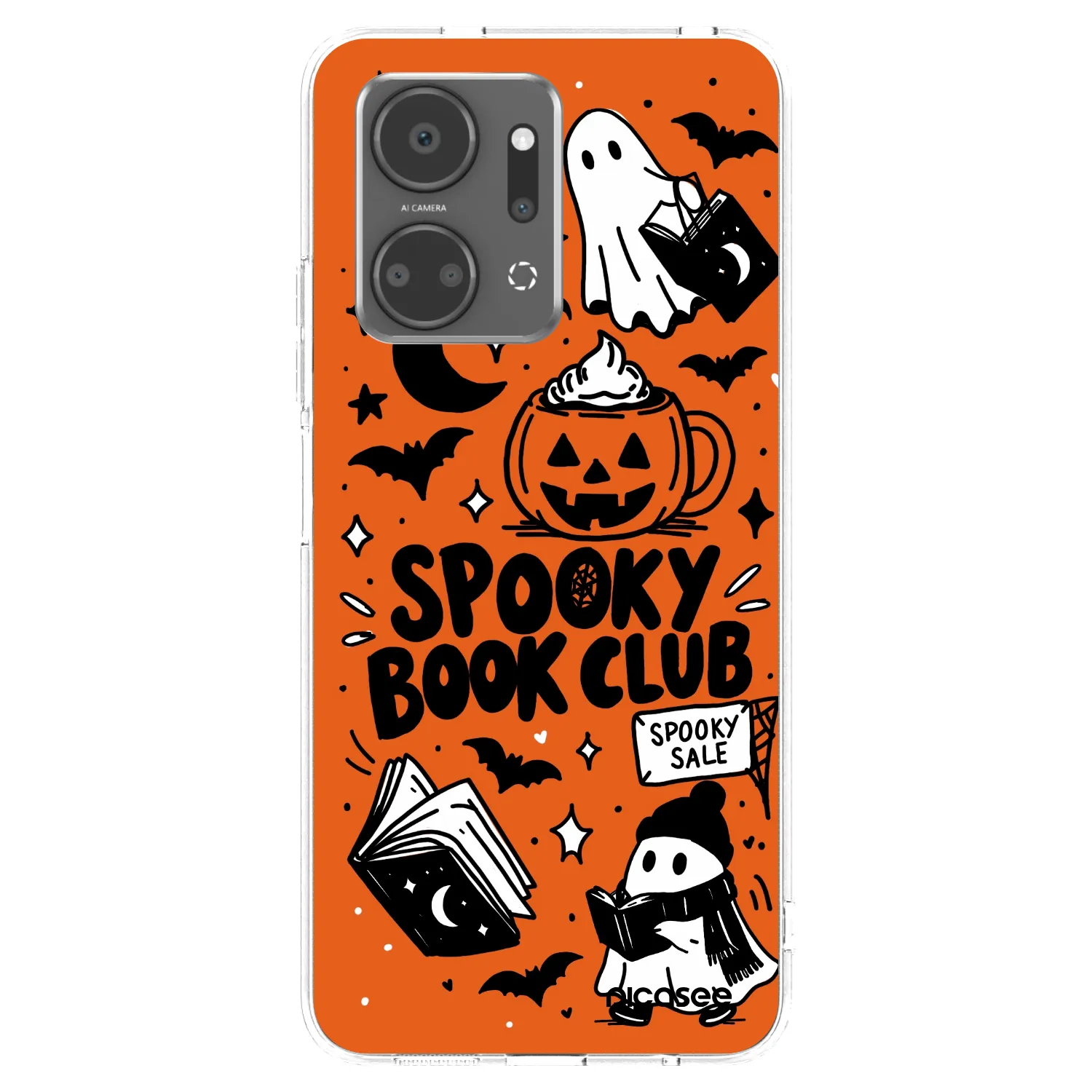 Picasee átlátszó szilikon tok az alábbi mobiltelefonokra Honor X7a - Spooky book club
