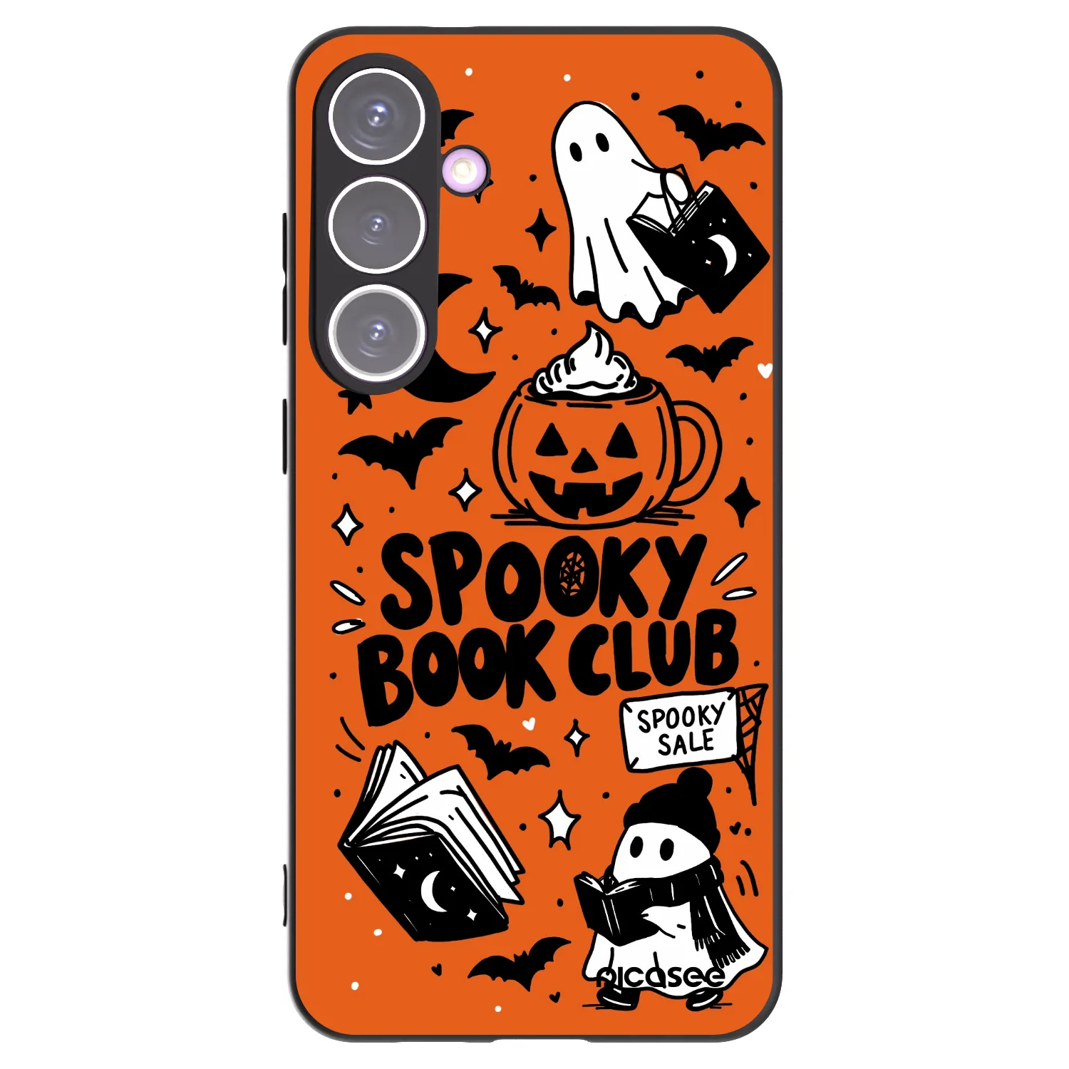 Picasee fekete szilikon tok az alábbi mobiltelefonokra Samsung Galaxy S24+ S926B 5G - Spooky book club