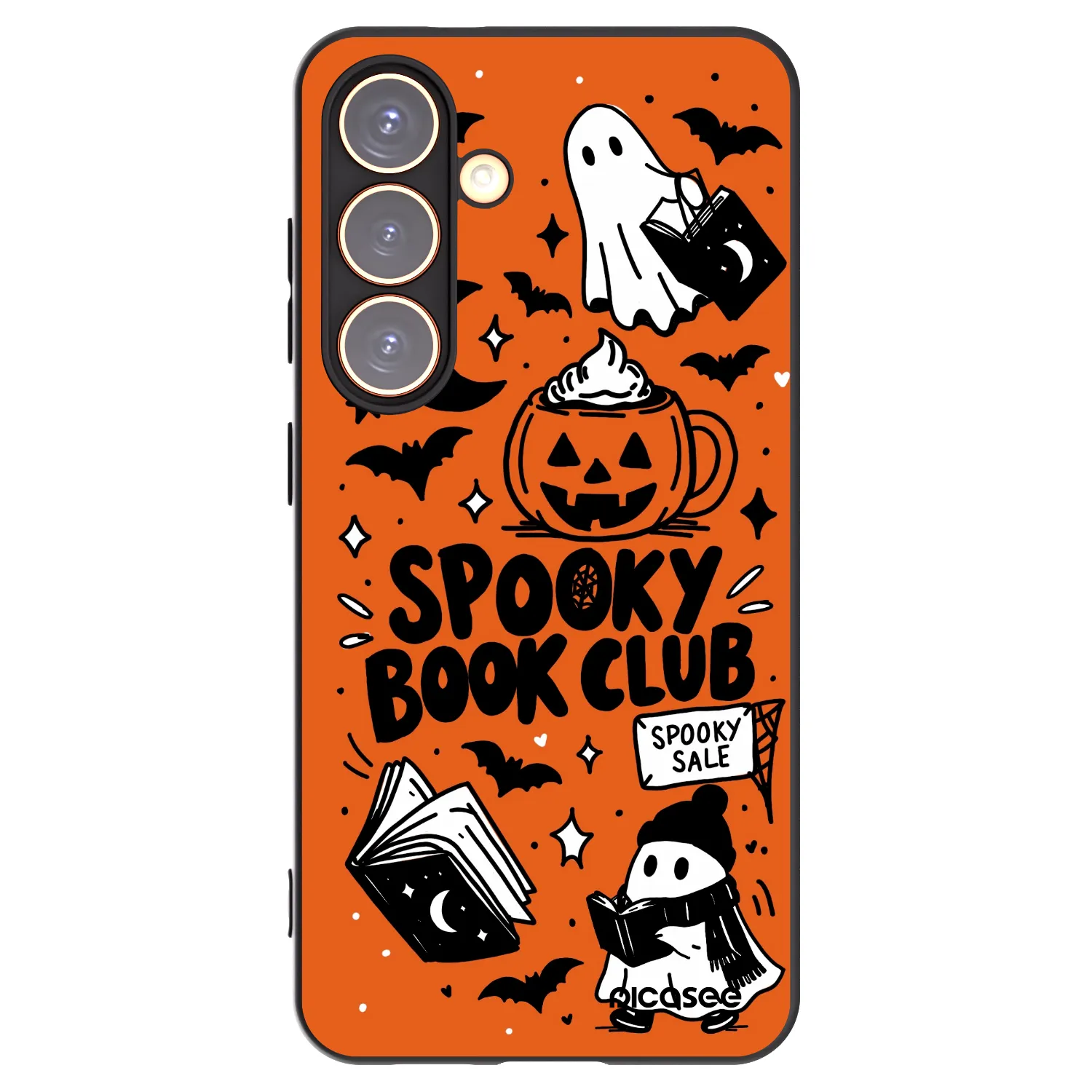 Picasee fekete szilikon tok az alábbi mobiltelefonokra Samsung Galaxy S24 S921B 5G - Spooky book club