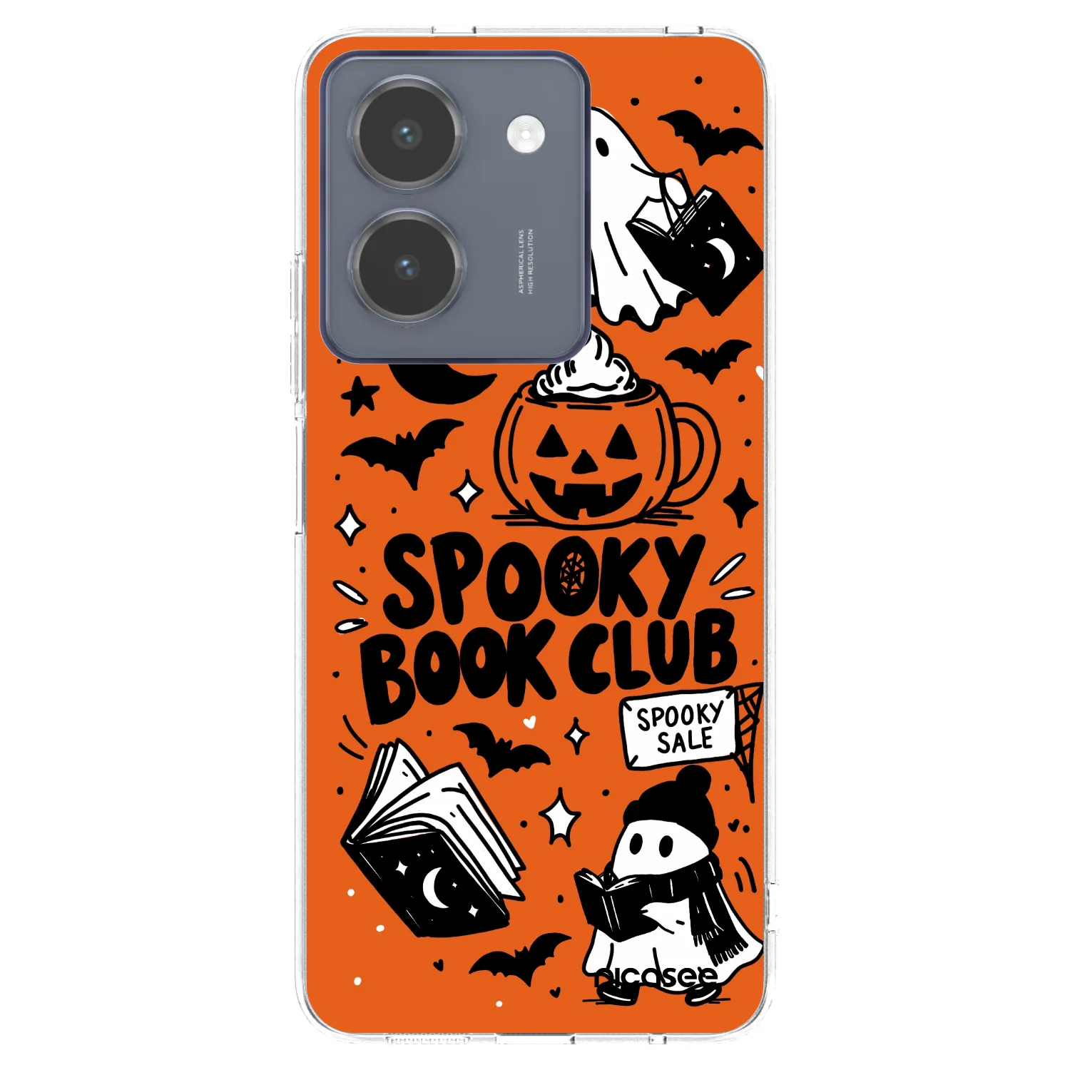 Picasee átlátszó szilikon tok az alábbi mobiltelefonokra Vivo Y36 4G - Spooky book club
