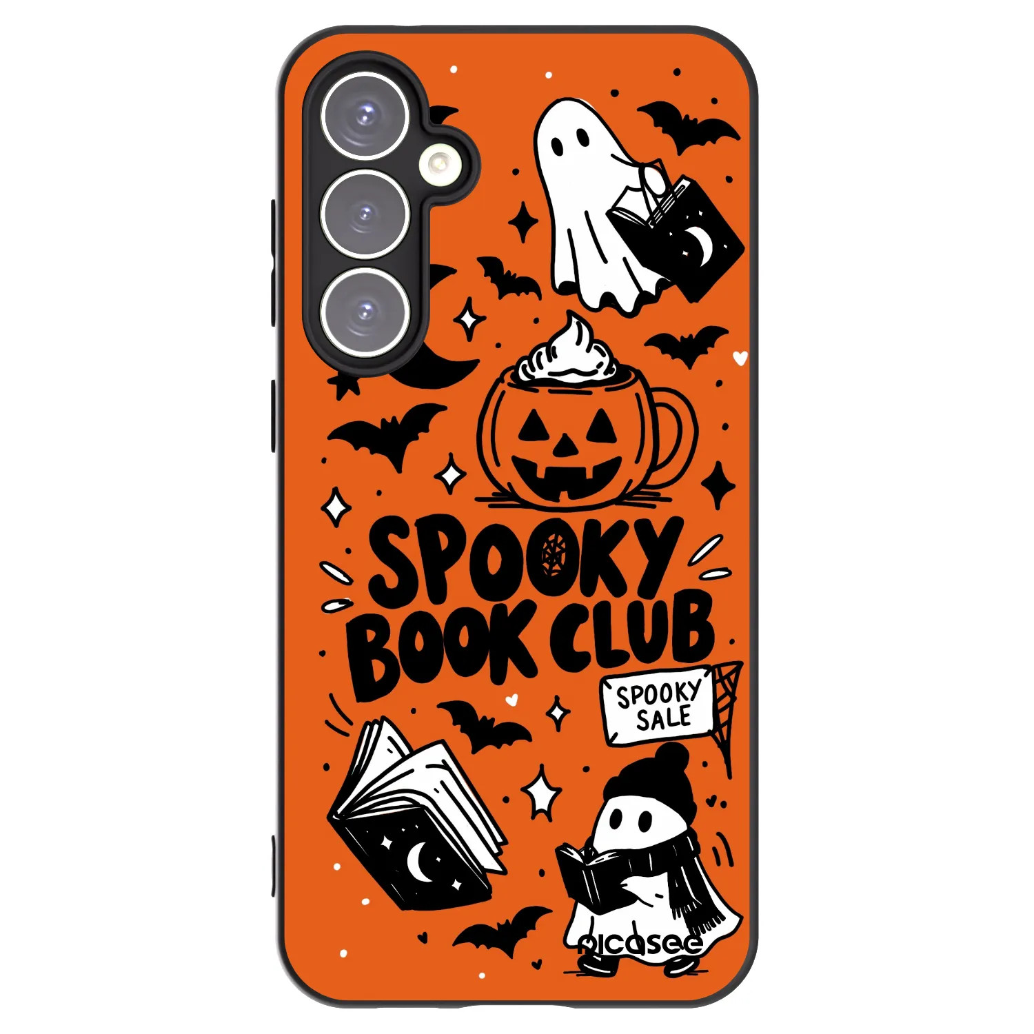 Picasee fekete szilikon tok az alábbi mobiltelefonokra Samsung Galaxy S23 FE S711B - Spooky book club