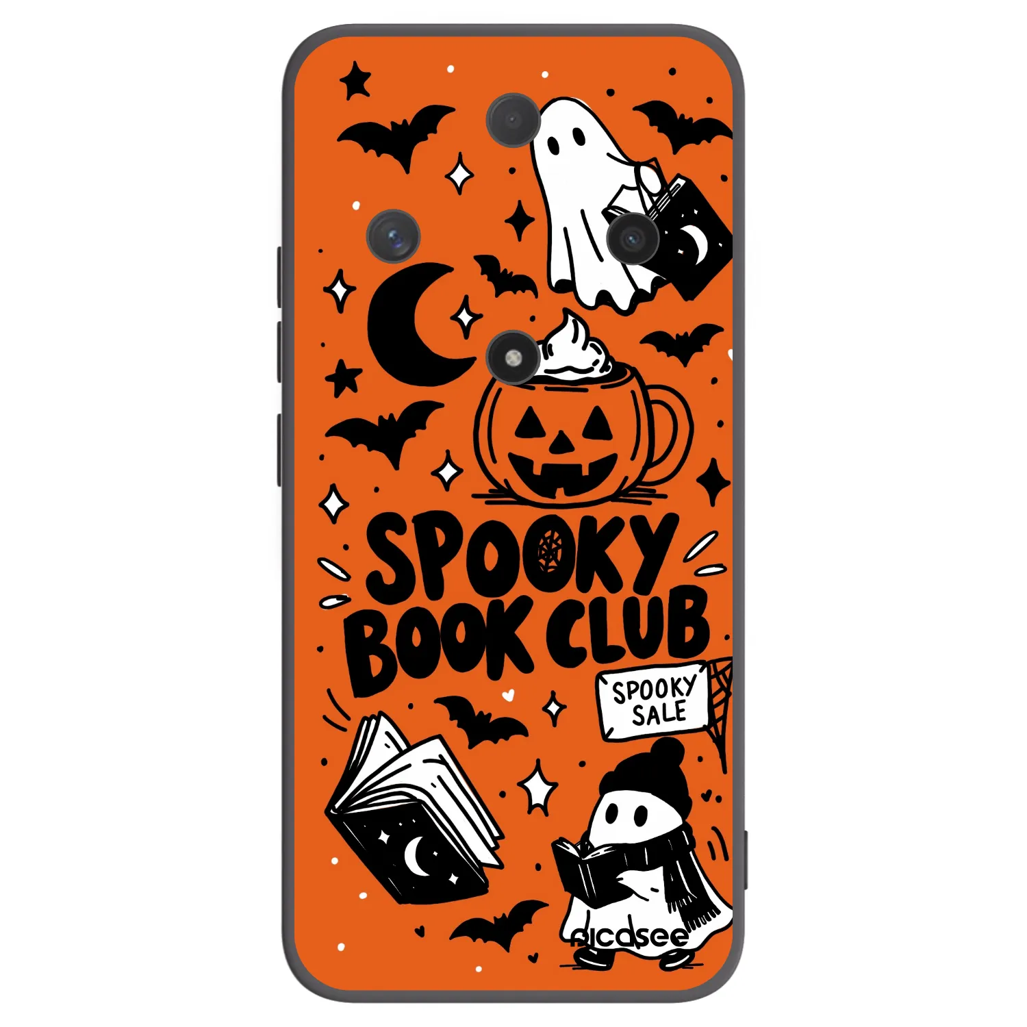 Picasee fekete szilikon tok az alábbi mobiltelefonokra Honor Magic6 Lite 5G - Spooky book club