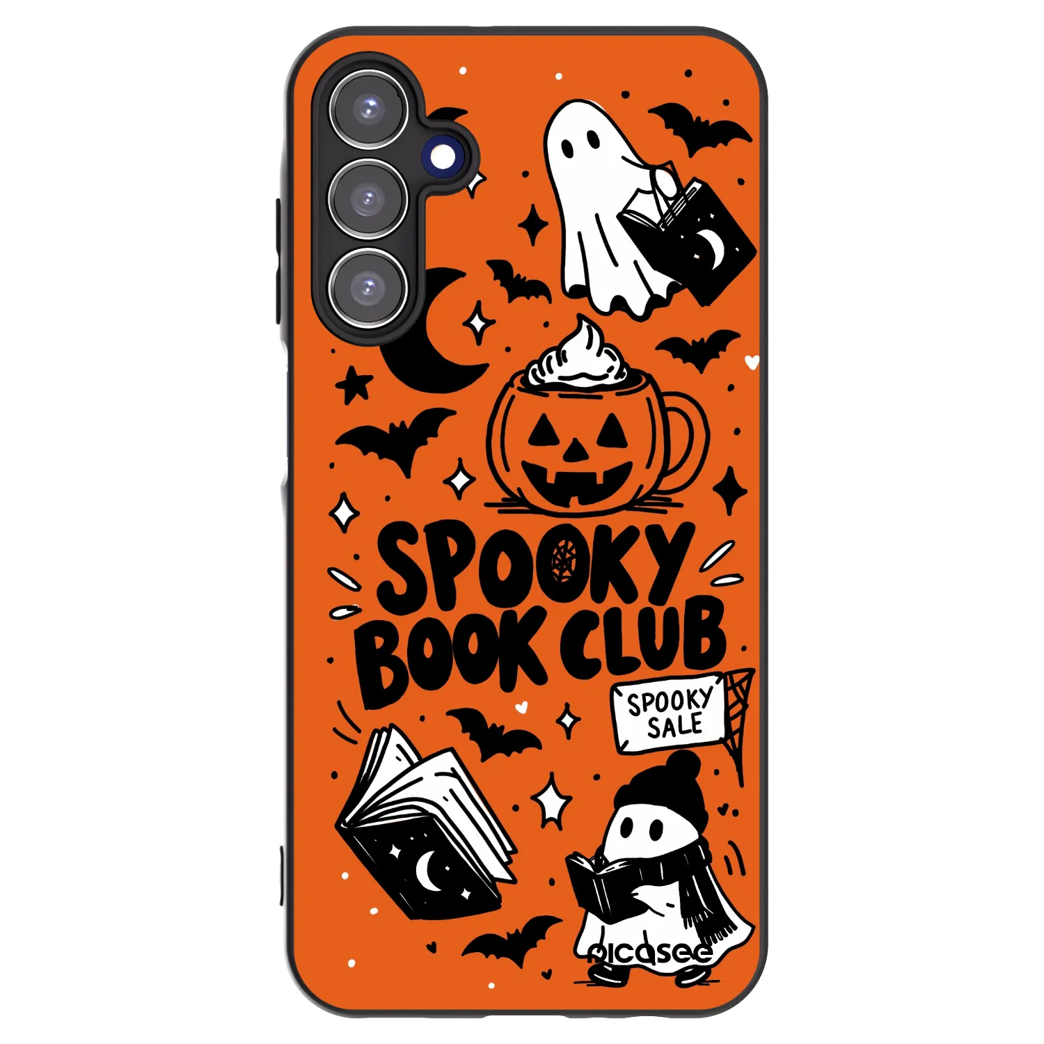 Picasee fekete szilikon tok az alábbi mobiltelefonokra Samsung Galaxy A15 A155F 4G - Spooky book club