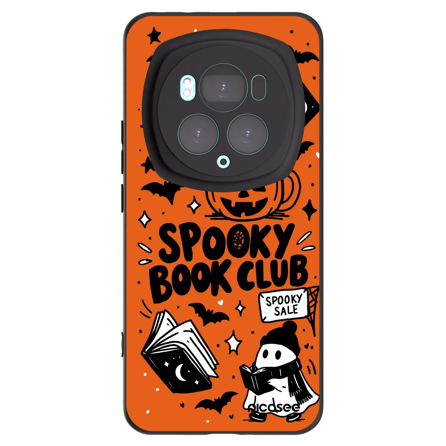 Picasee fekete szilikon tok az alábbi mobiltelefonokra Honor Magic6 Pro - Spooky book club
